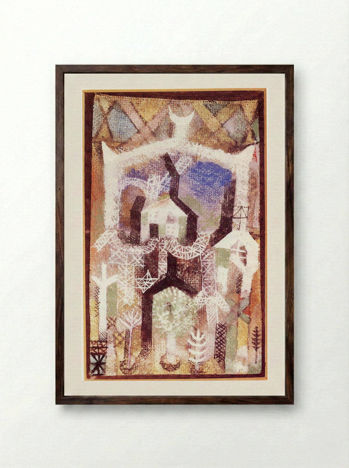 Summer Houses - Paul Klee - Framed Print Dark Wood