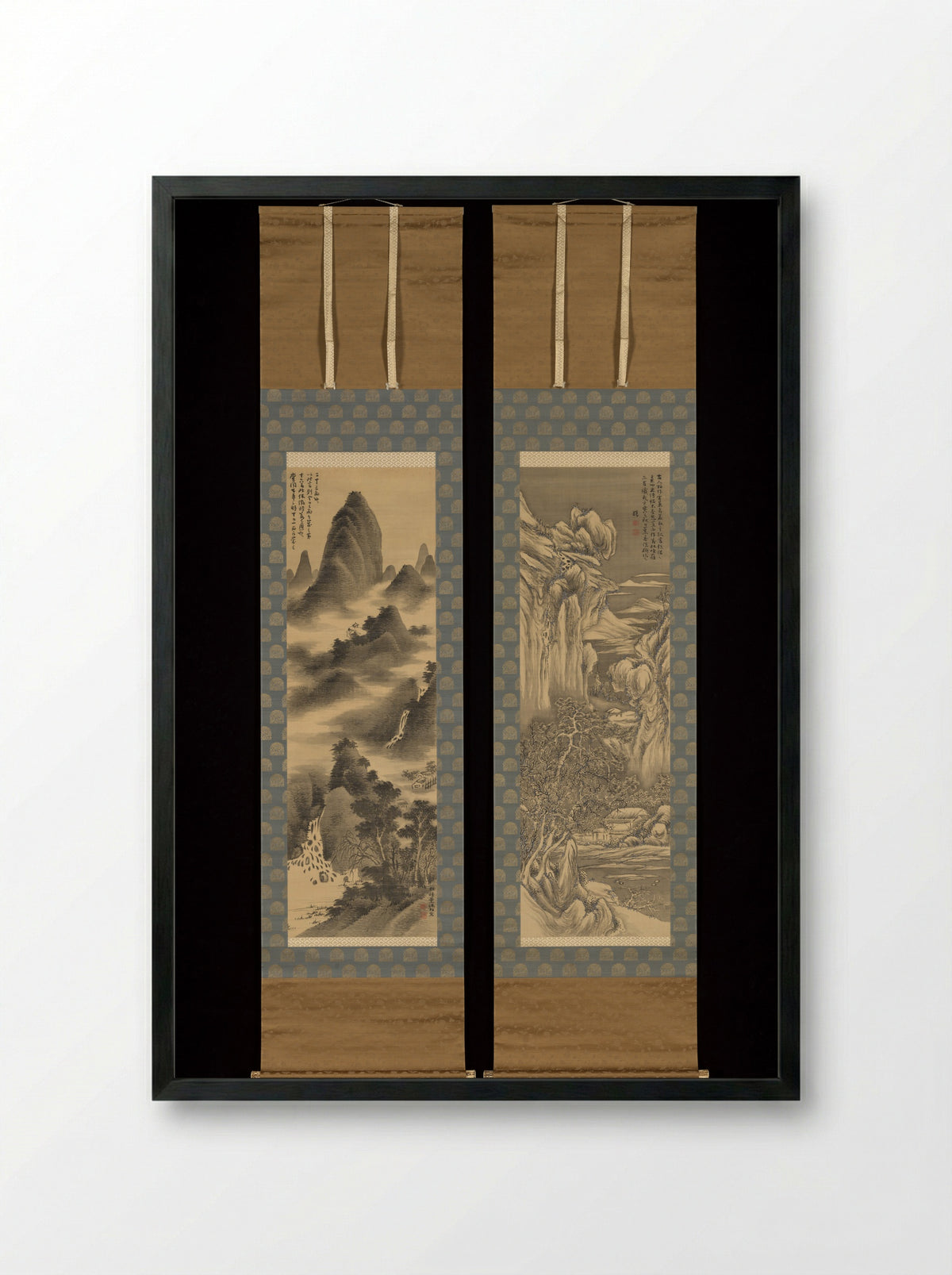 Summer Landscape / Winter Landscape - Hayashi Hyakuhi - Framed Print Black
