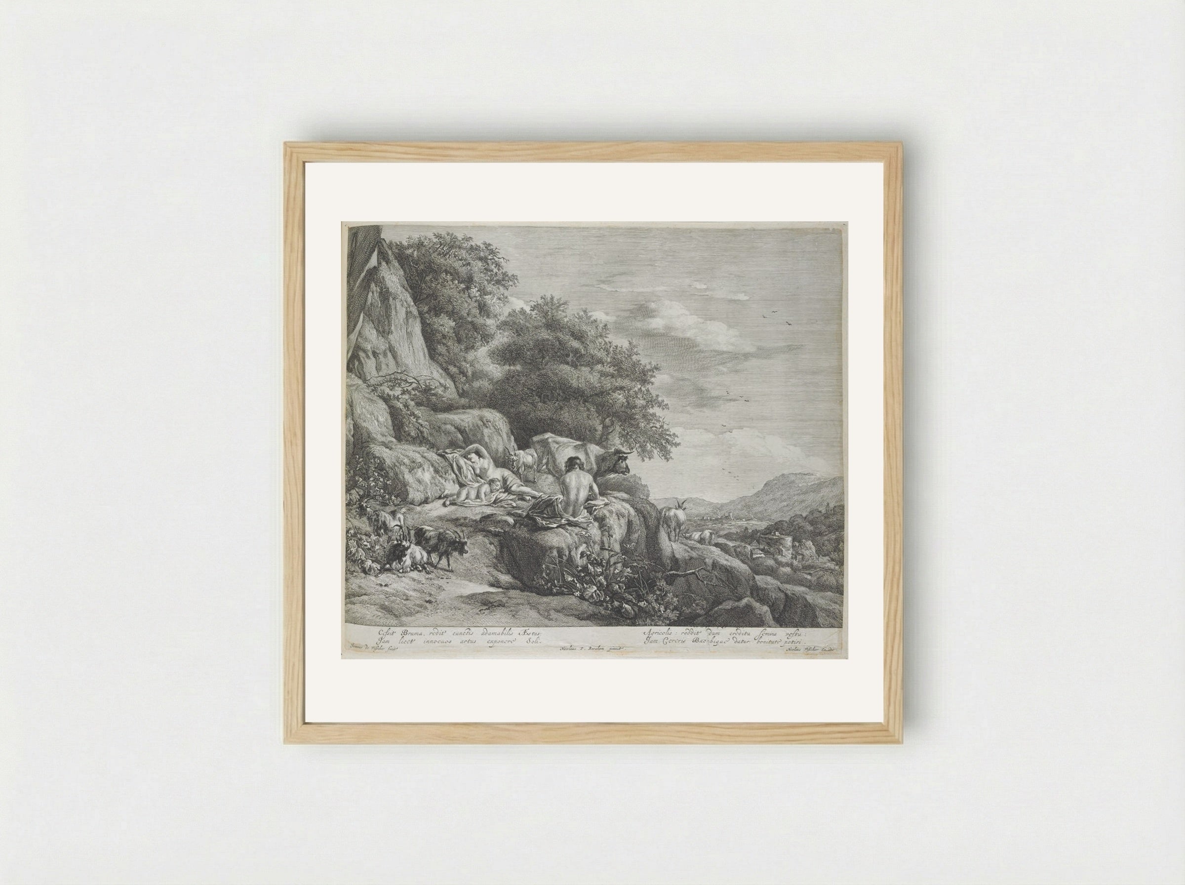 Summer Landscape with the Child Jupiter - Johannes Visscher - Framed Print Wood