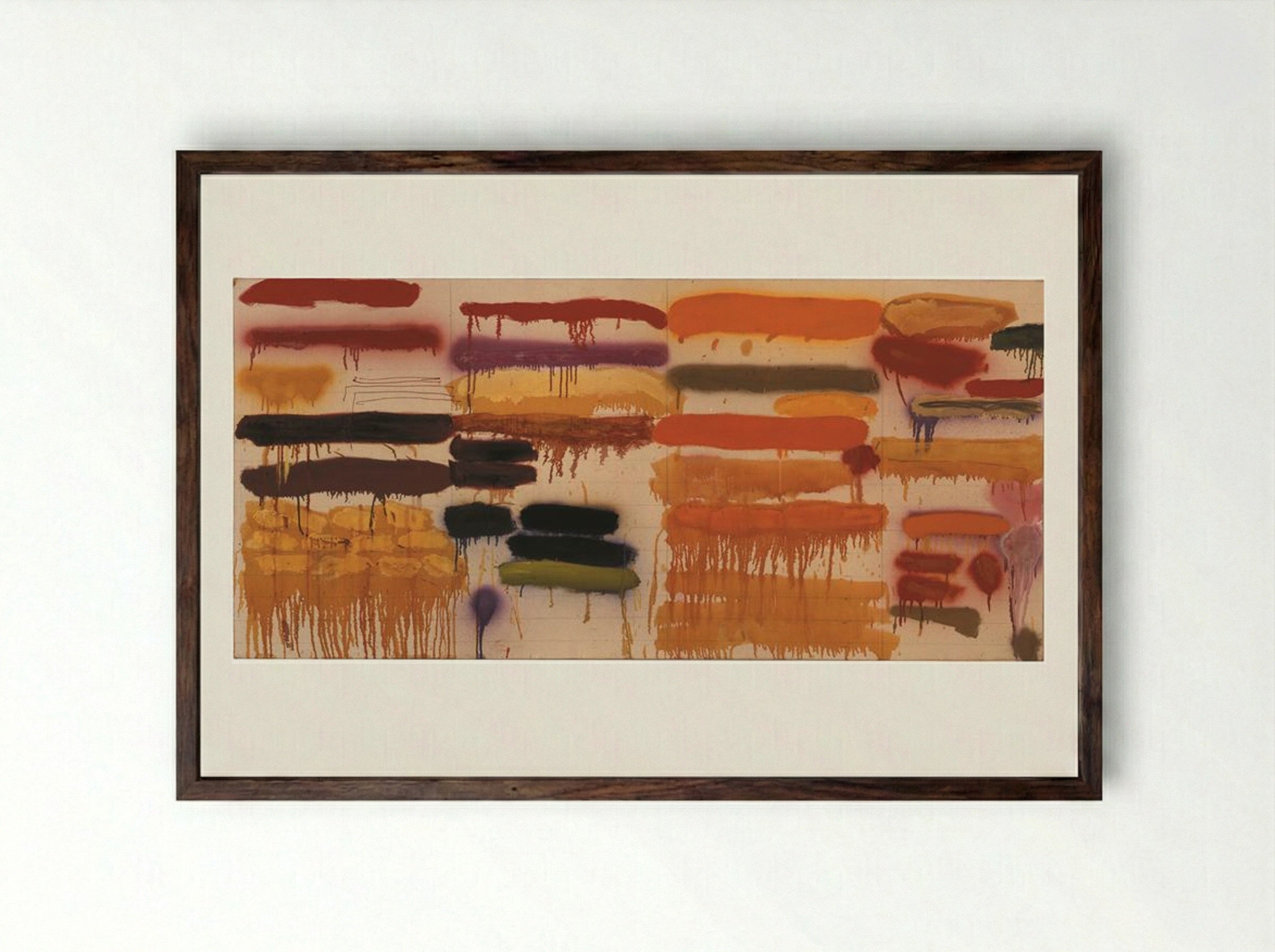 Summer Orange - Joan Snyder - Framed Print Dark Wood