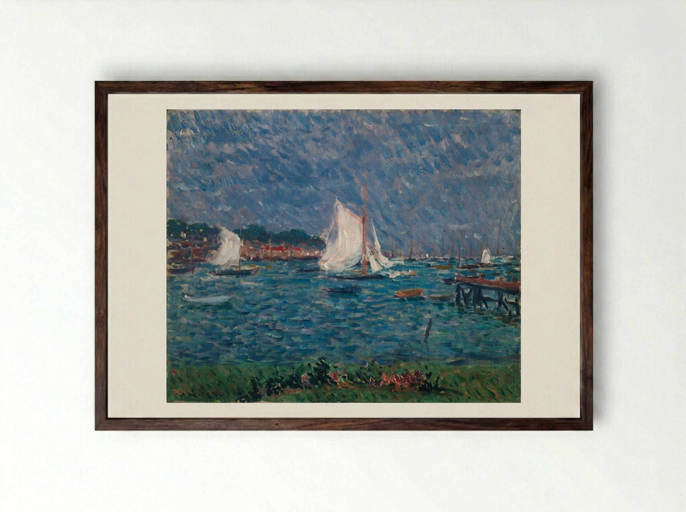 Summer at Cowes - Philip Wilson Steer - Framed Print Dark Wood