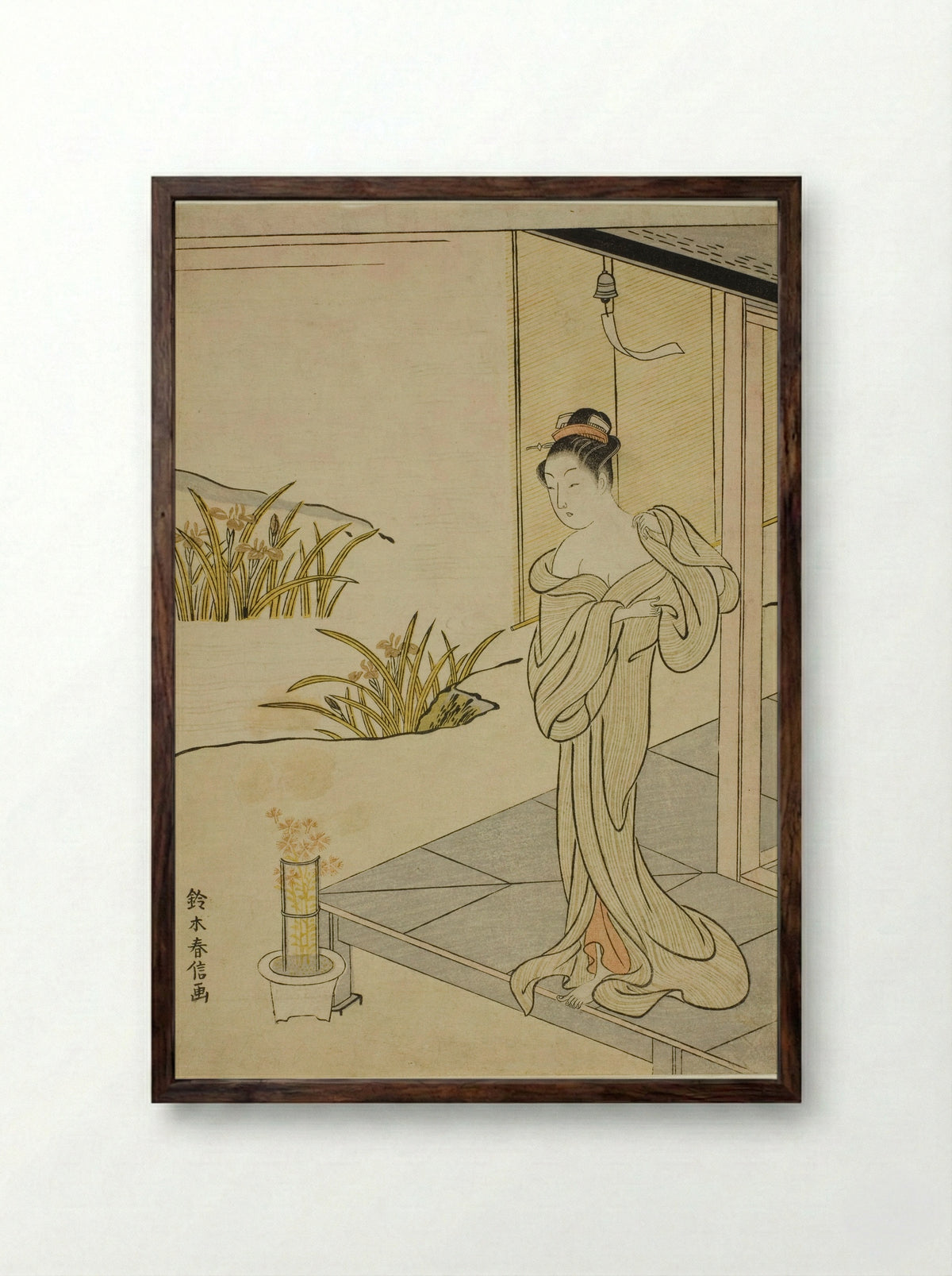 Summer, from the series New Versions of Flowers of the Four Seasons - Suzuki Harunobu - Framed Print Dark Wood