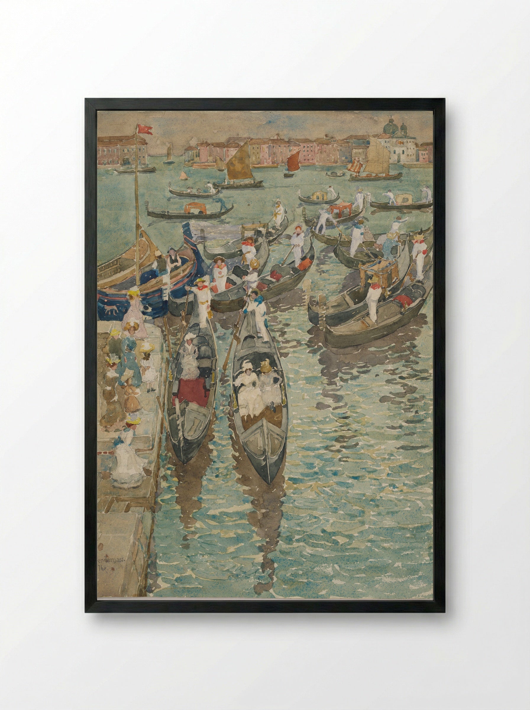 Summer in Venice - Maurice Brazil Prendergast - Framed Print Black