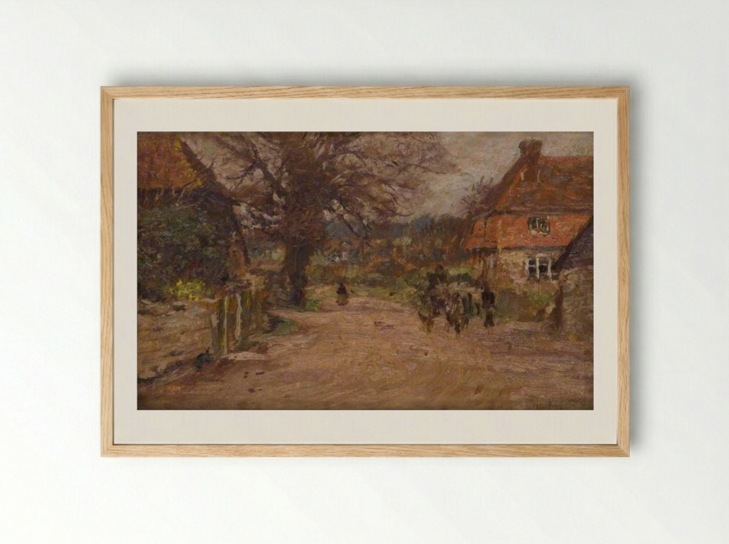 Summer, the Village Road - James Charles - Framed Print Wood