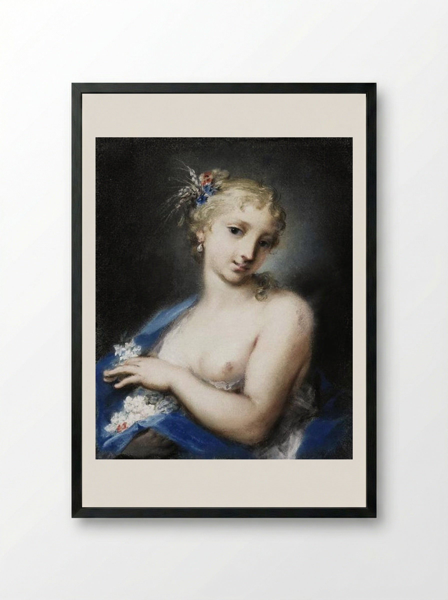 Summer - Rosalba Carriera - Framed Print Black