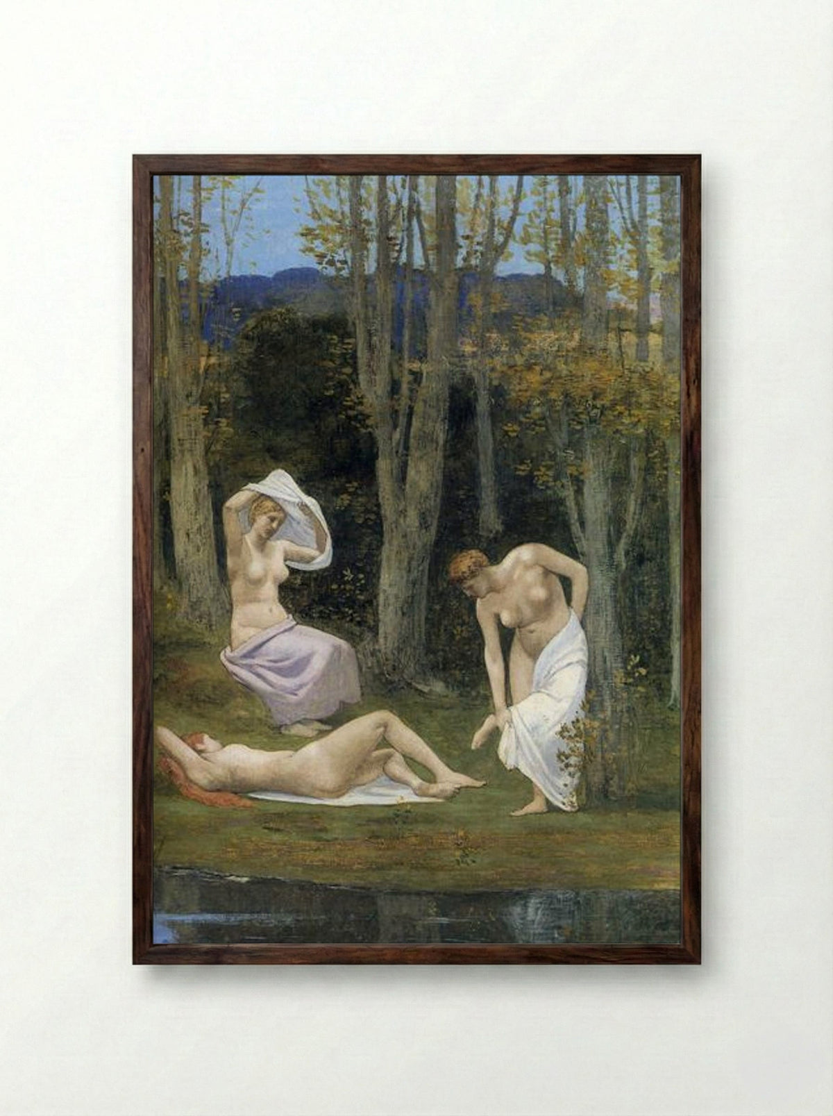 Summer - Pierre Puvis de Chavannes - Framed Print Dark Wood