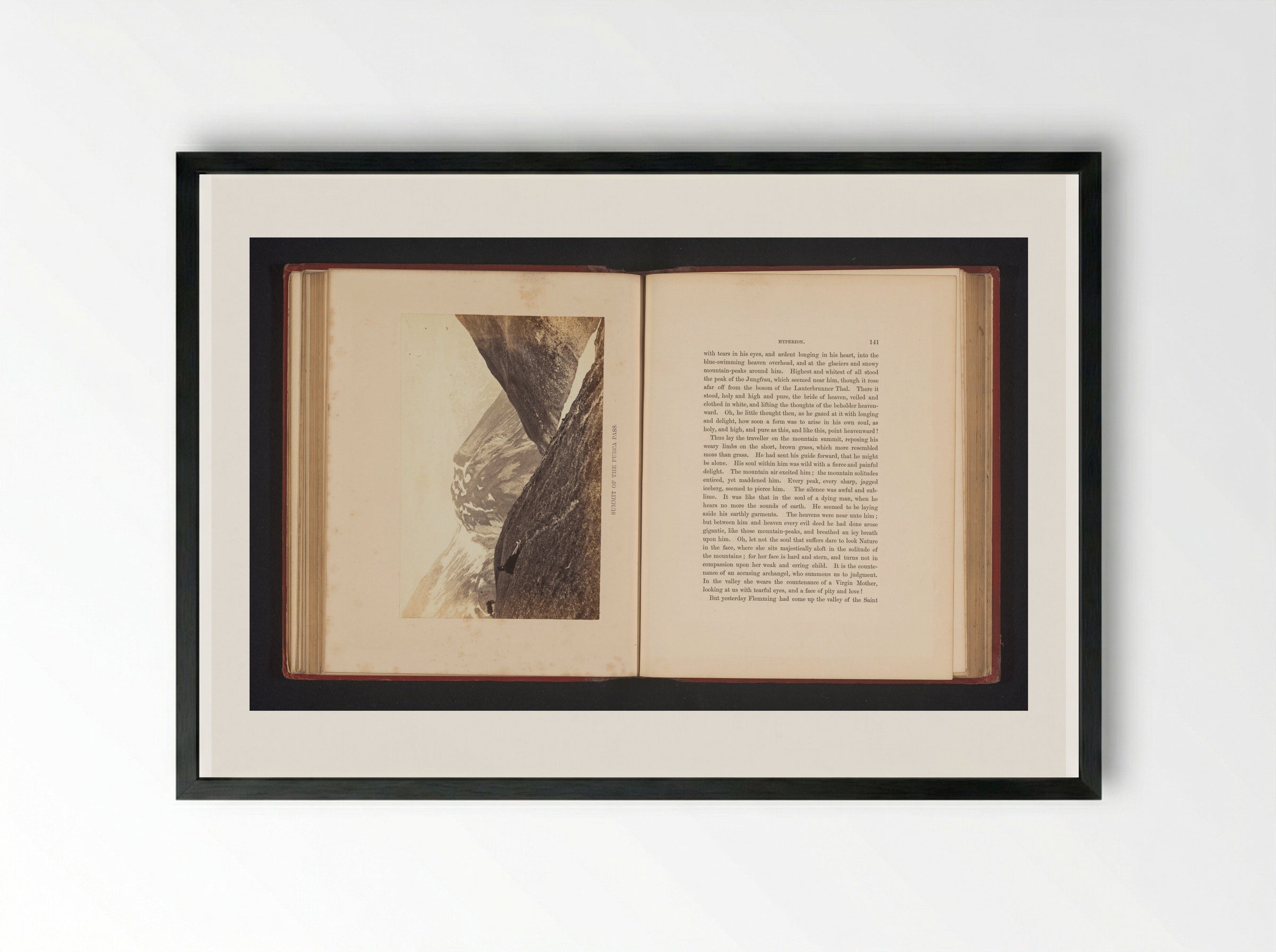 Summit of the Furca Pass - Francis Frith - Framed Print Black