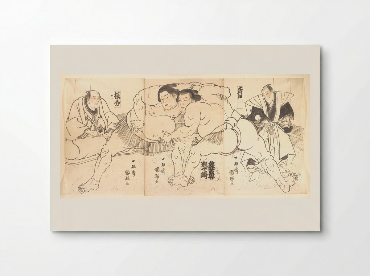 Sumo Wrestling - Utagawa Kuniteru - Poster