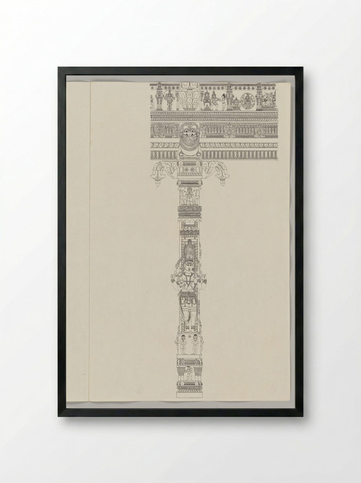 Sundareshvara teaching a bird a mantra - Solis Prints - Framed Print Black