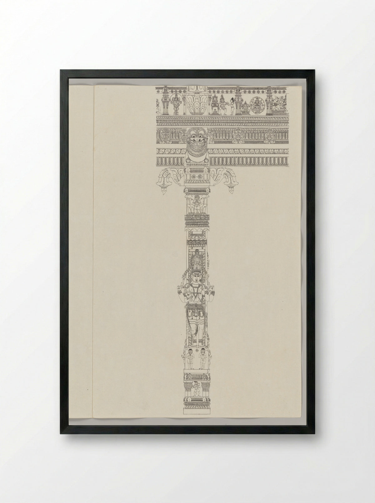 Sundareshvara teaching a bird a mantra - Solis Prints - Framed Print Black