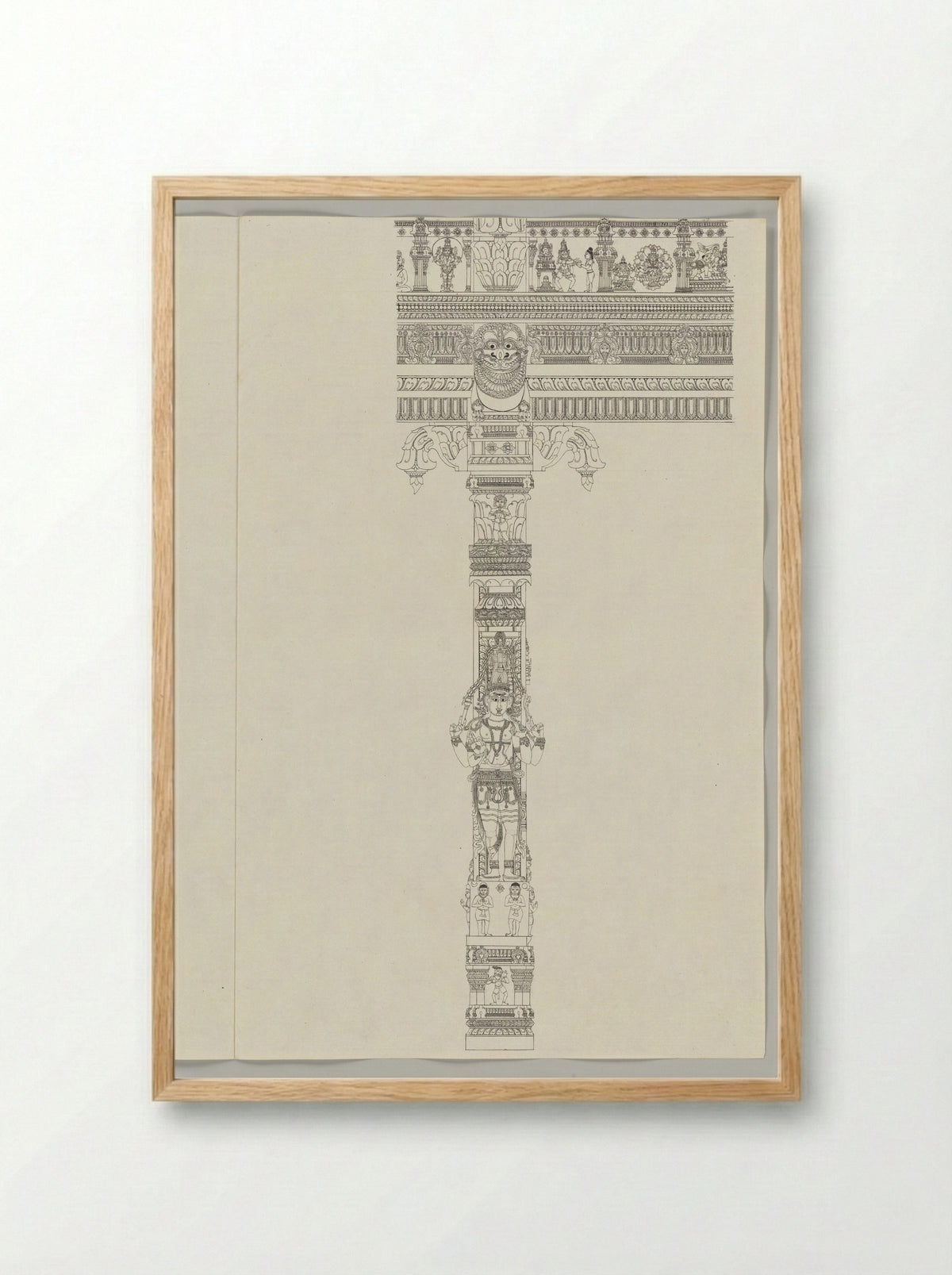 Sundareshvara teaching a bird a mantra - Solis Prints - Framed Print Wood