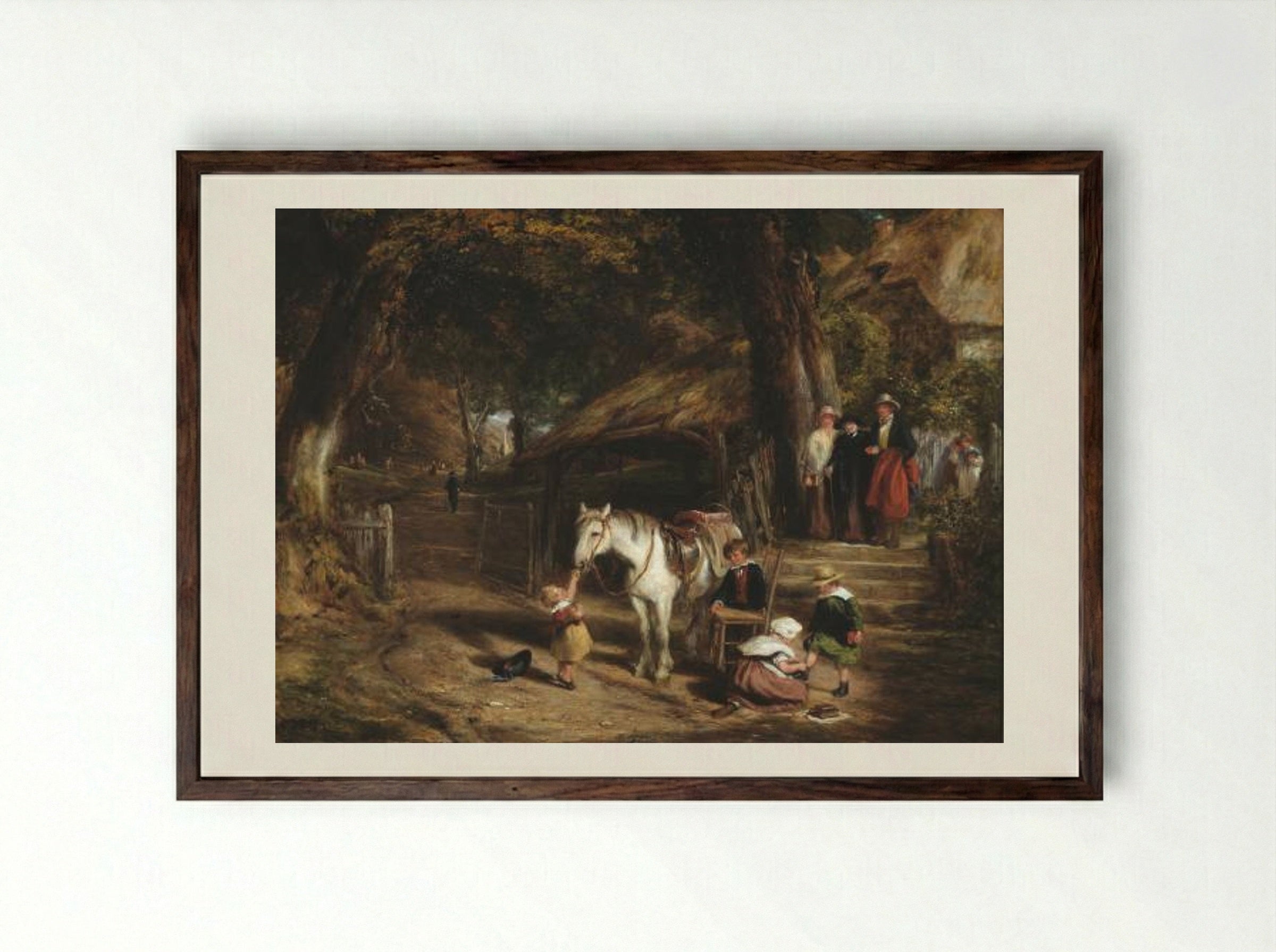 Sunday Morning - William Collins - Framed Print Dark Wood