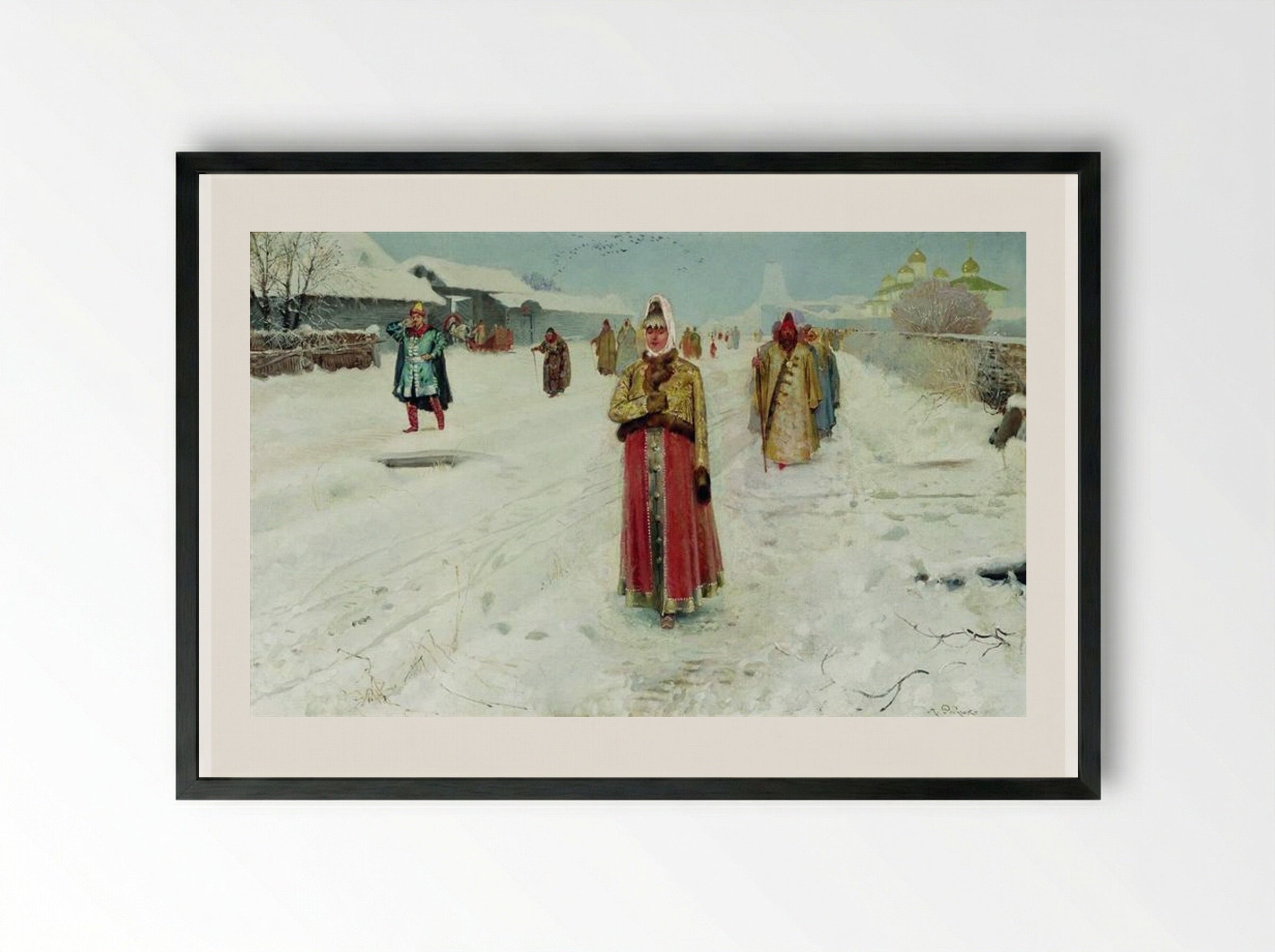 Sunday - Andrei Ryabushkin - Framed Print Black