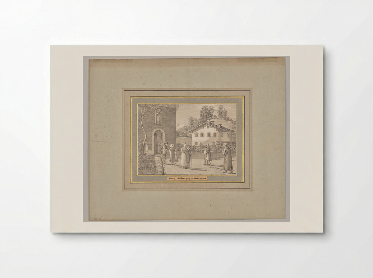 Sunday. Church entrance in Berchtesgaden - Ferdinand Olivier - Poster