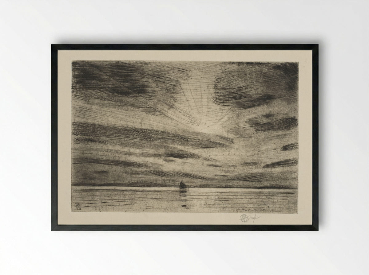 Sundown, Appledore - Childe Hassam - Framed Print Black