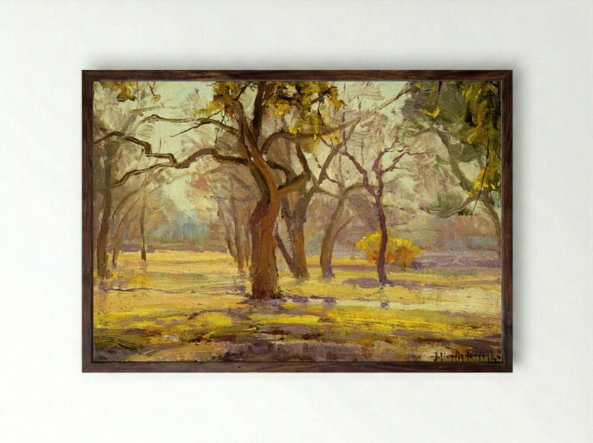 Sunlight after Rain - Robert Julian Onderdonk - Framed Print Dark Wood