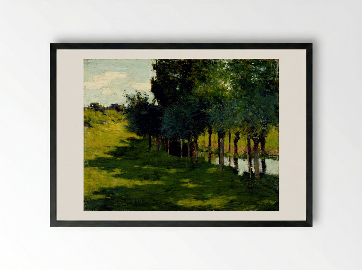 Sunlight and Shadow - Willard Metcalf - Framed Print Black