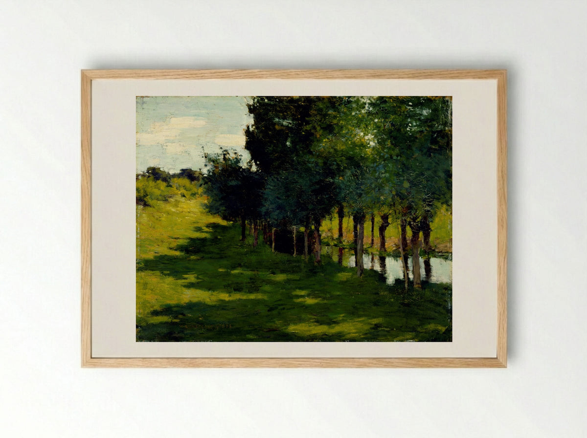 Sunlight and Shadow - Willard Metcalf - Framed Print Wood