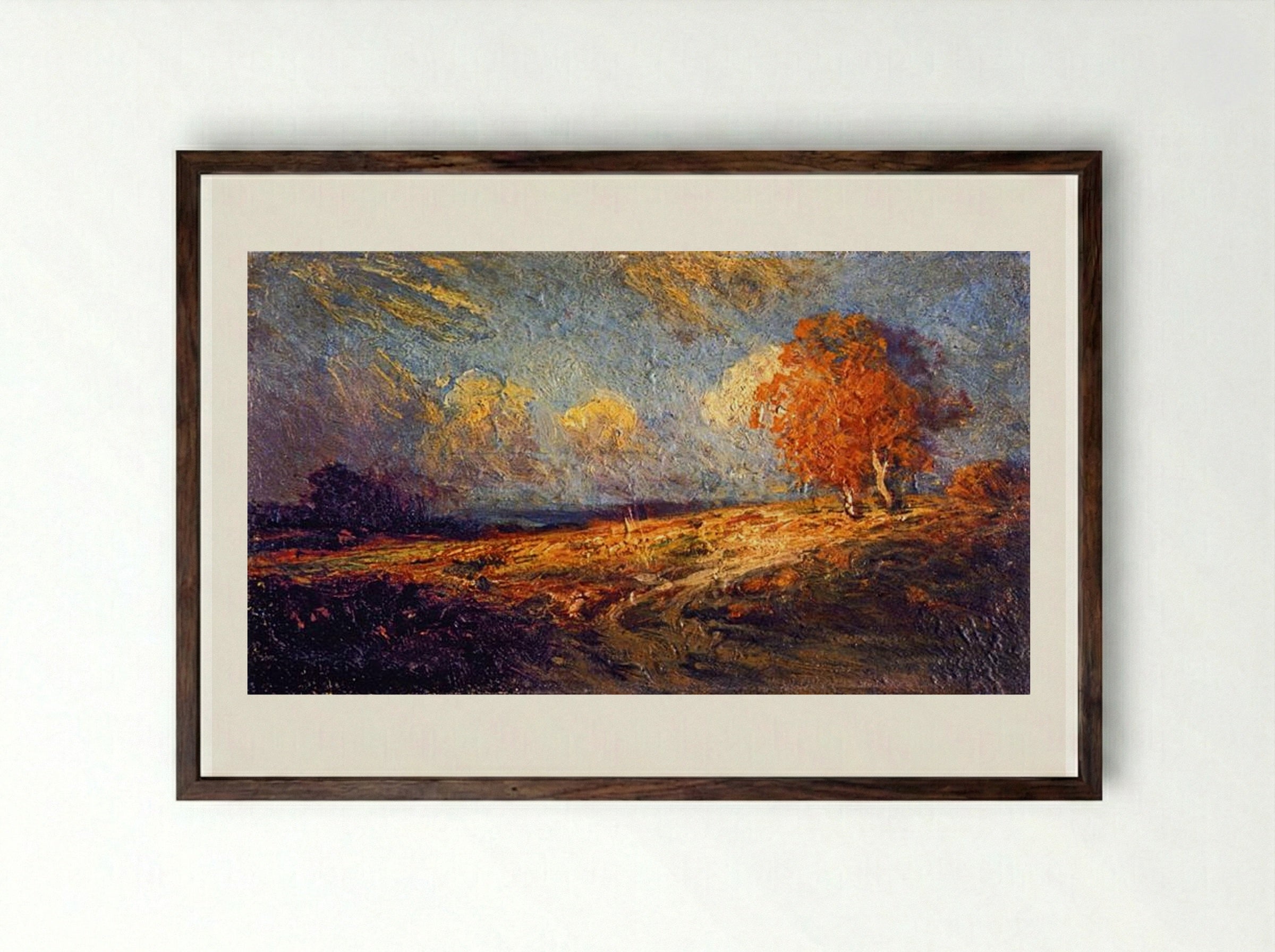 Sunlit Hillside - Robert Julian Onderdonk - Framed Print Dark Wood