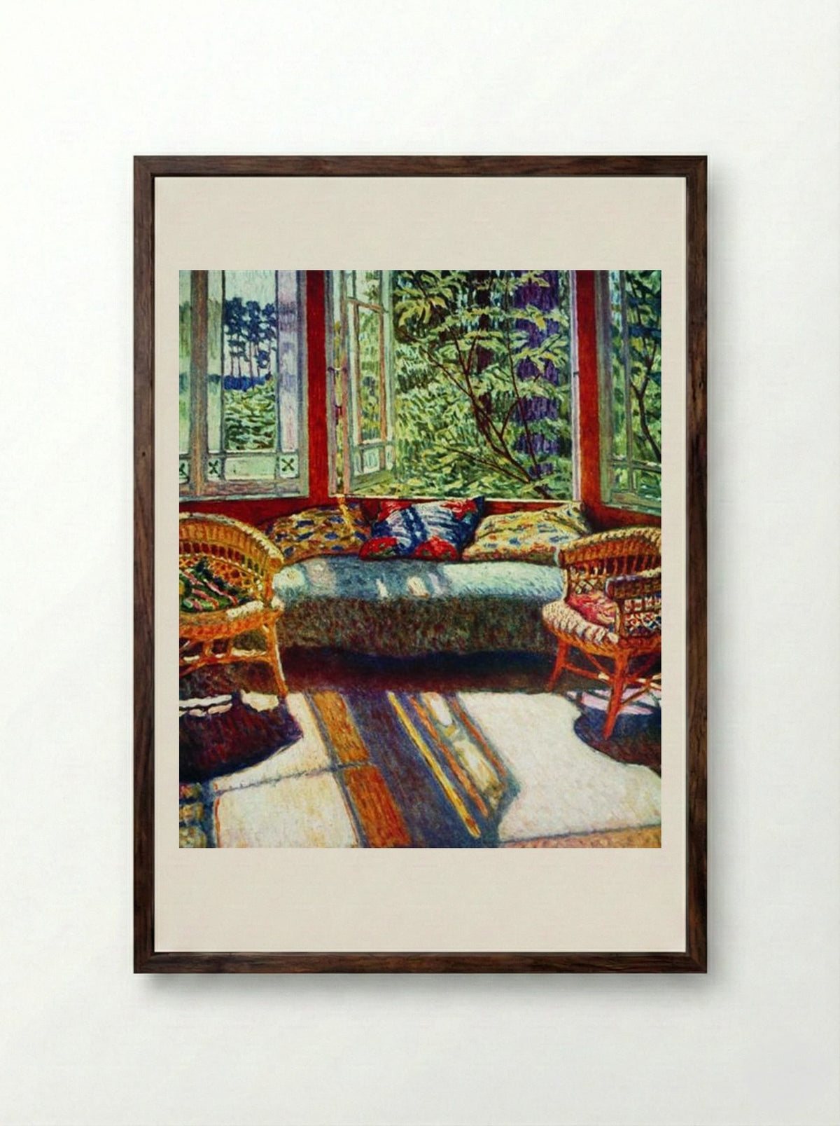 Sunny Morning - Nikolay Bogdanov-Belsky - Framed Print Dark Wood