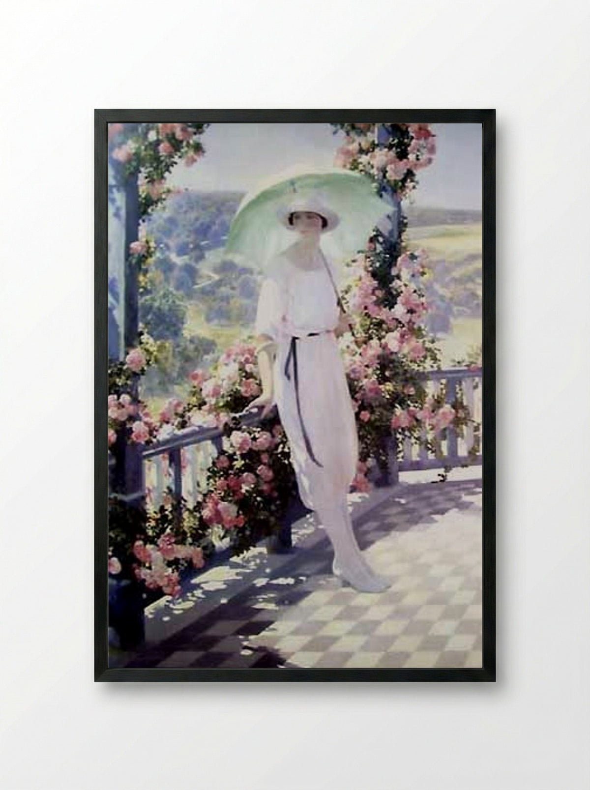 Sunny Terrace - Firmin Baes - Framed Print Black