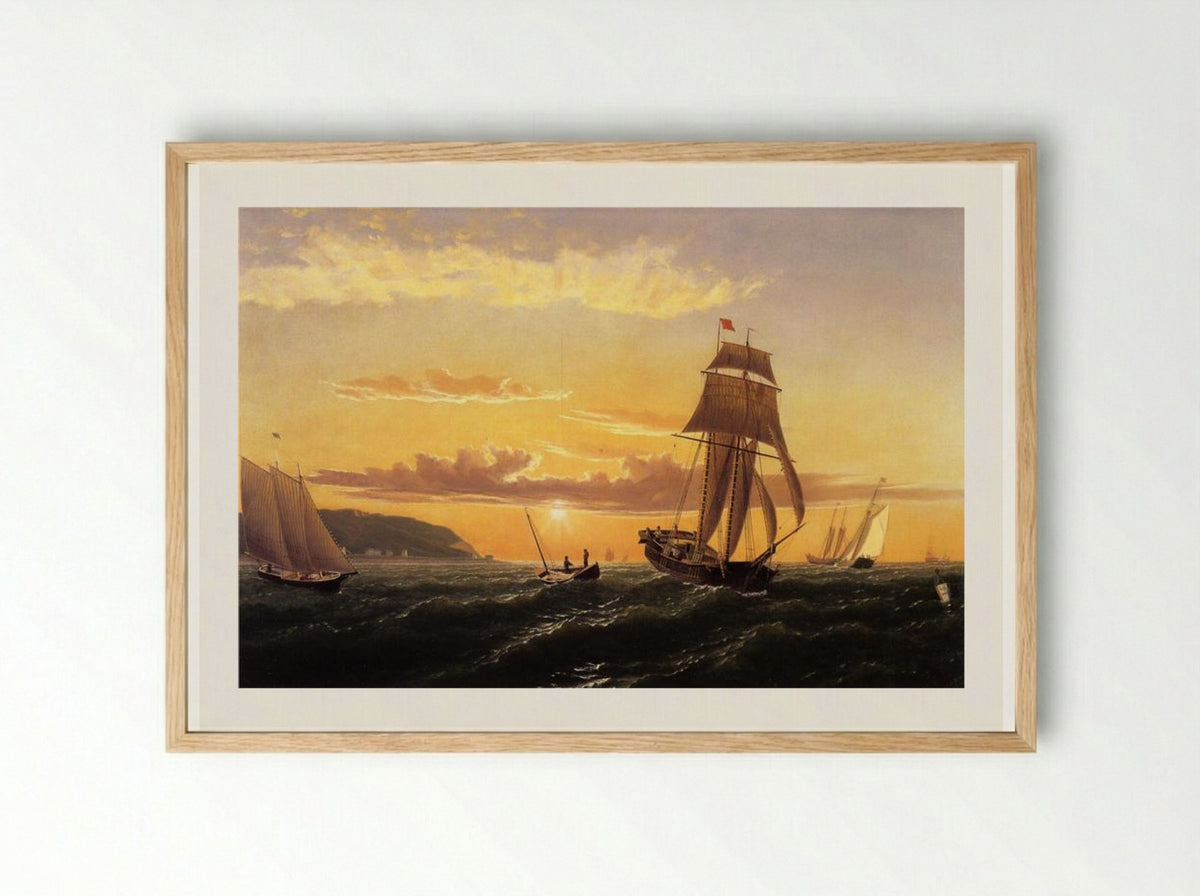 Sunrise on the Bay of Fundy - William Bradford - Framed Print Wood