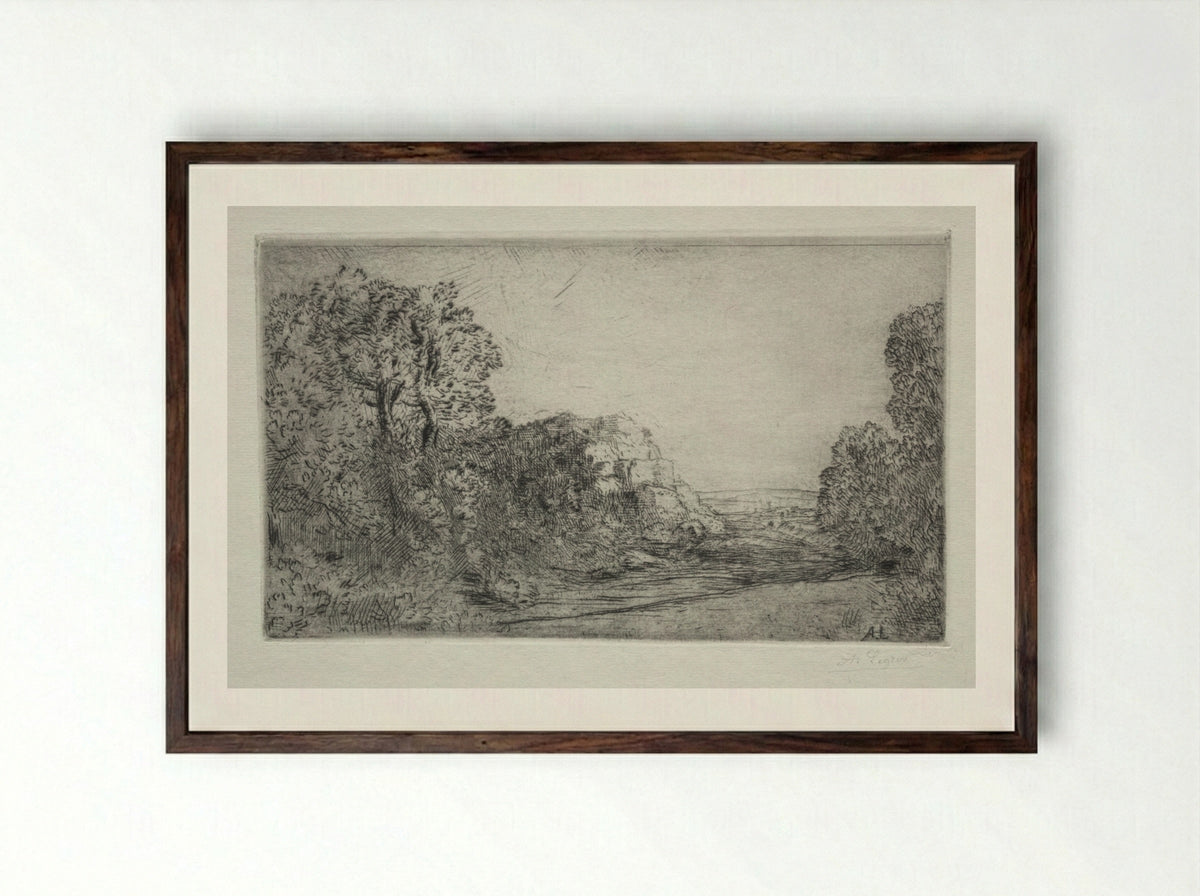 Sunrise - Alphonse Legros - Framed Print Dark Wood