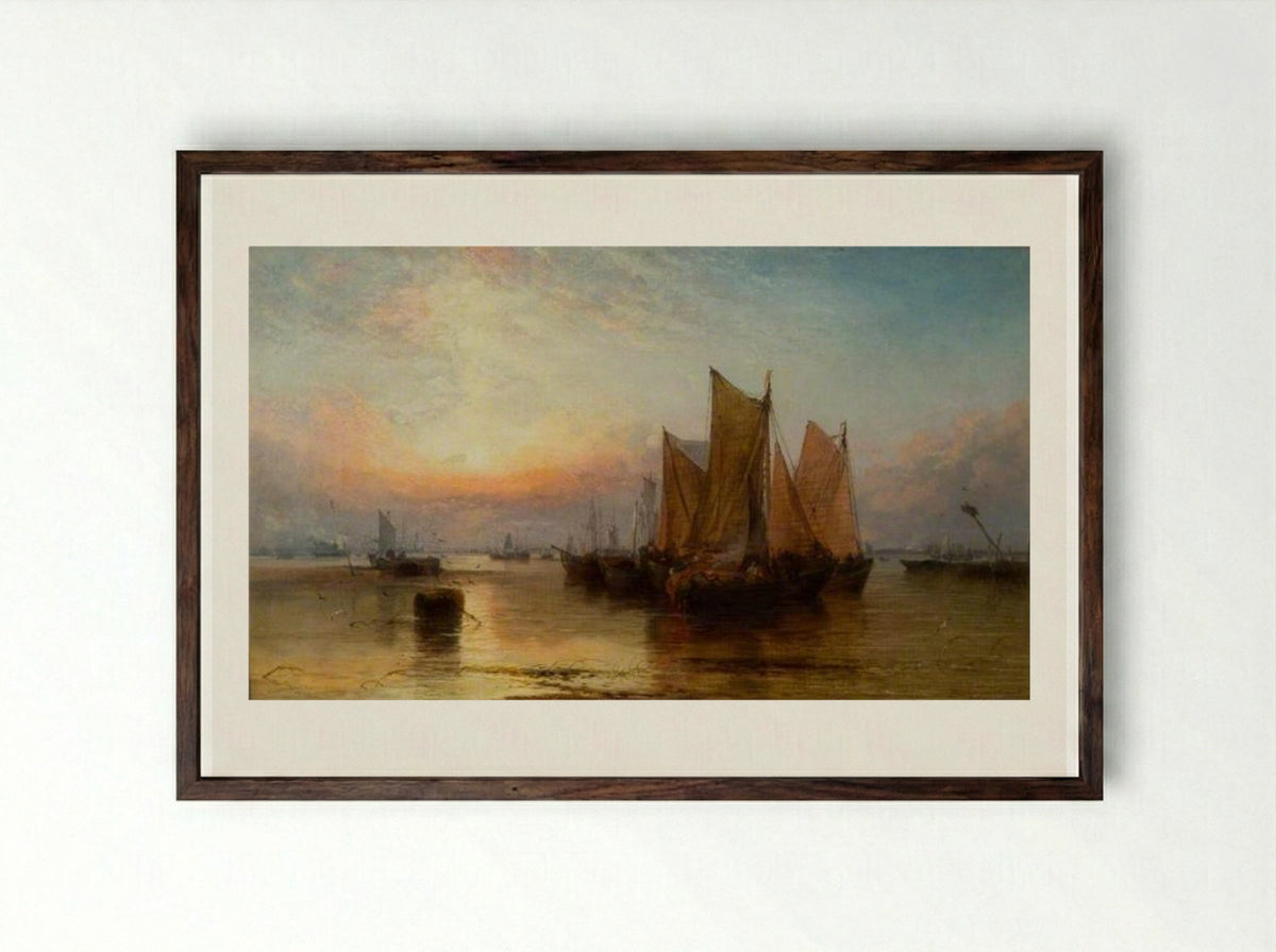 Sunset after Rain - James Webb - Framed Print Dark Wood