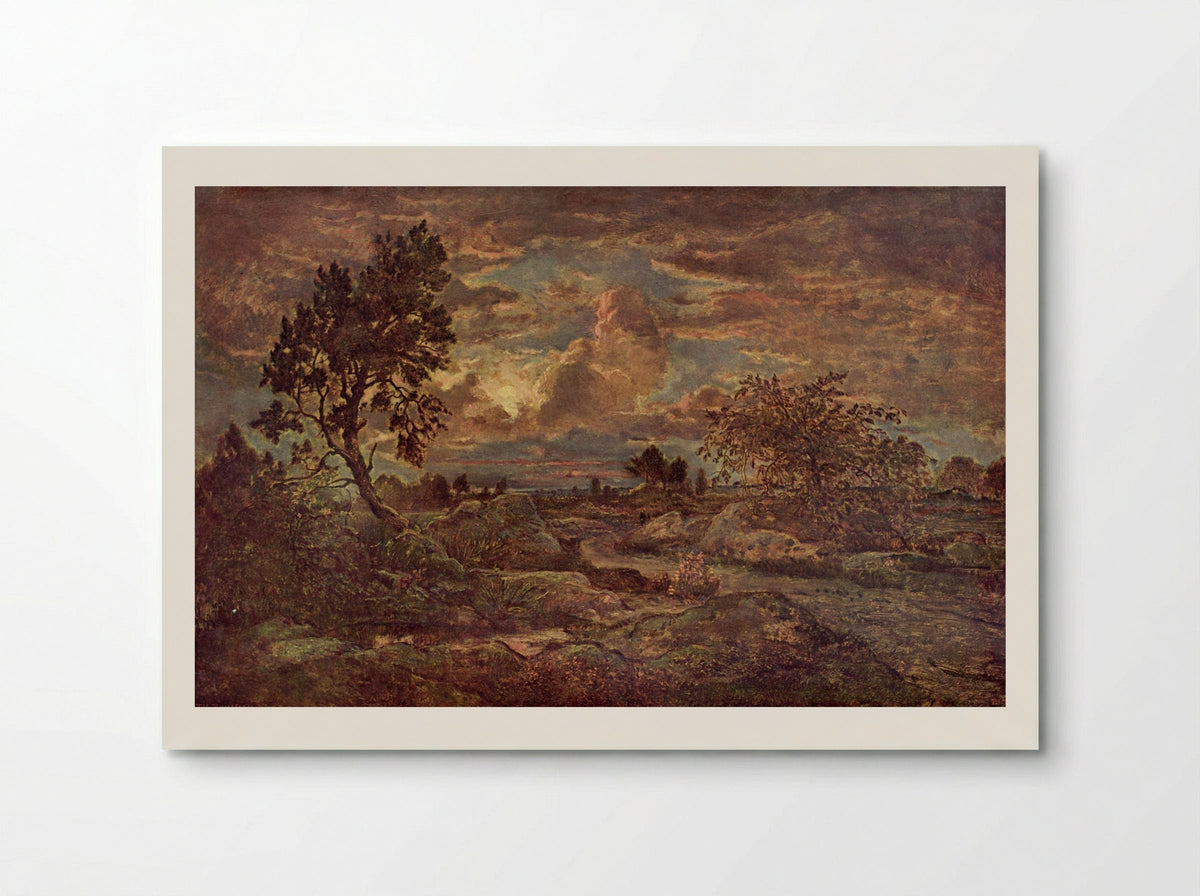 Sunset near Arbonne - Théodore Rousseau - Poster