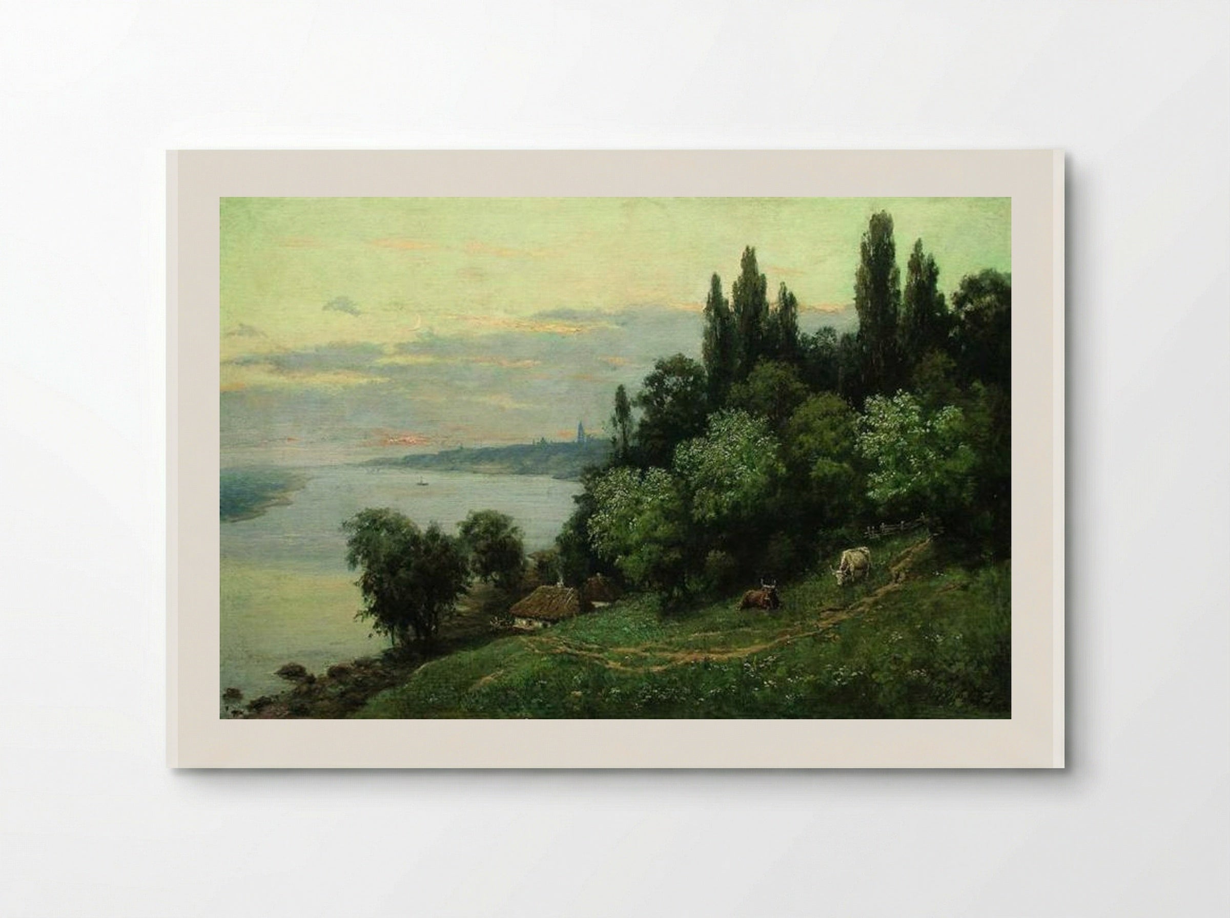Sunset over the river - Volodymyr Orlovsky - Poster