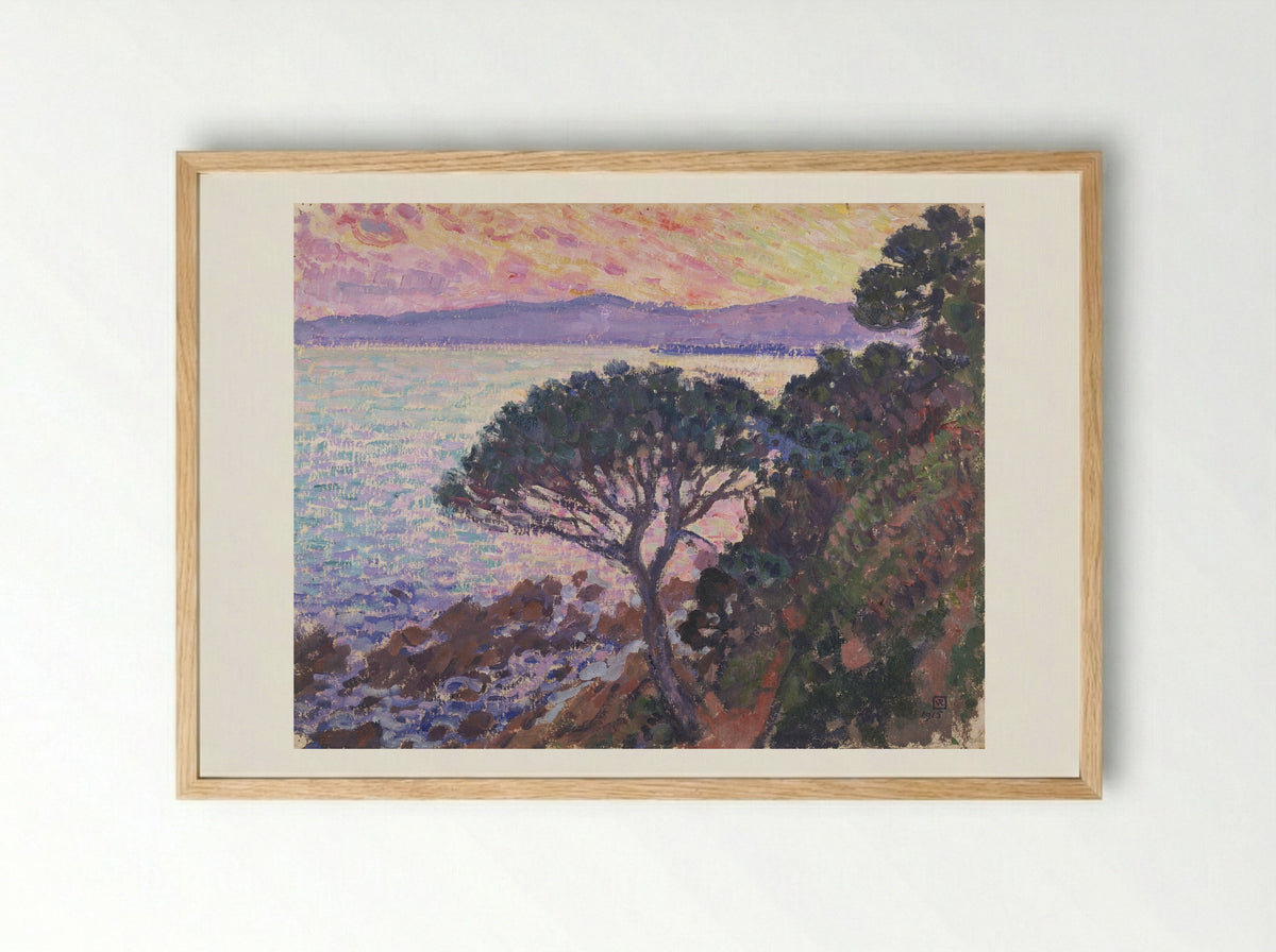 Sunset - Théo van Rysselberghe - Framed Print Wood