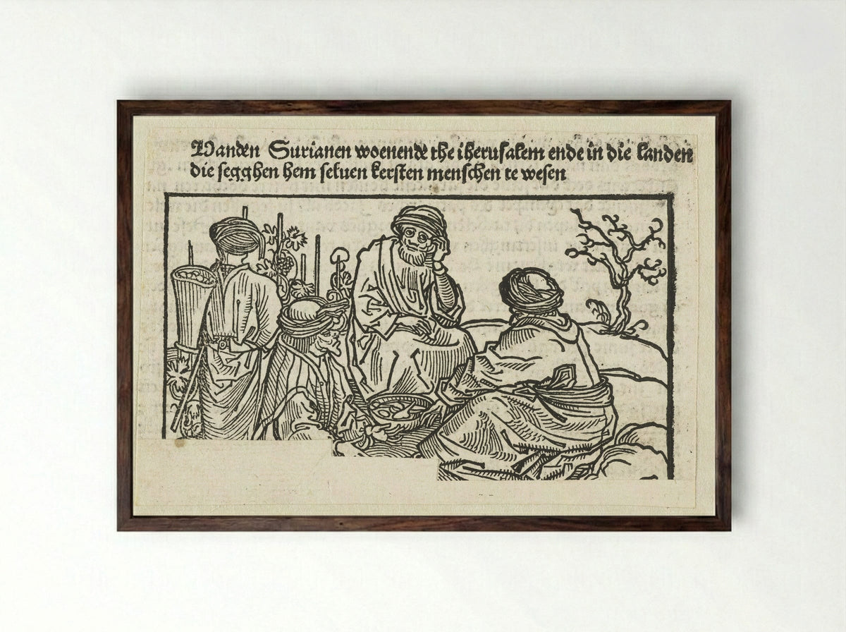 Surianen (Syrian Christians) - Erhard Reuwich - Framed Print Dark Wood