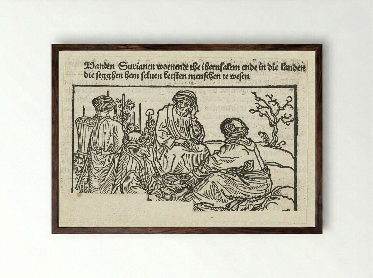 Surianen (Syrian Christians) - Erhard Reuwich - Framed Print Dark Wood