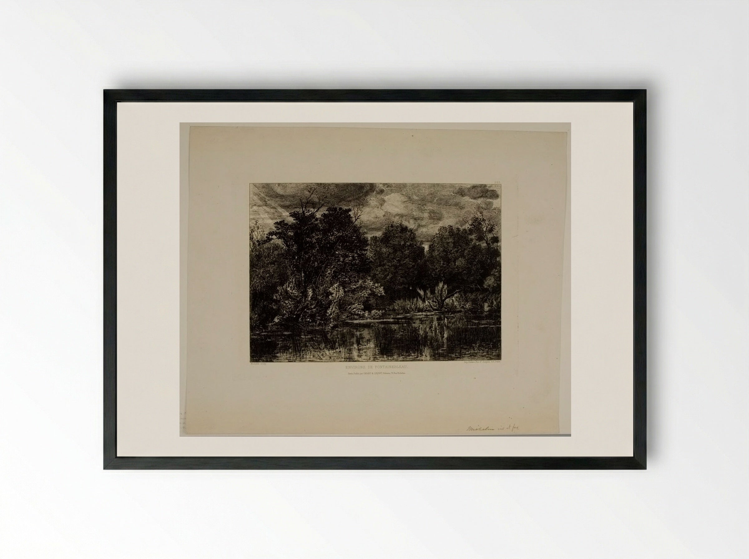 Surroundings of Fontainebleau - Jules Michelin - Framed Print Black