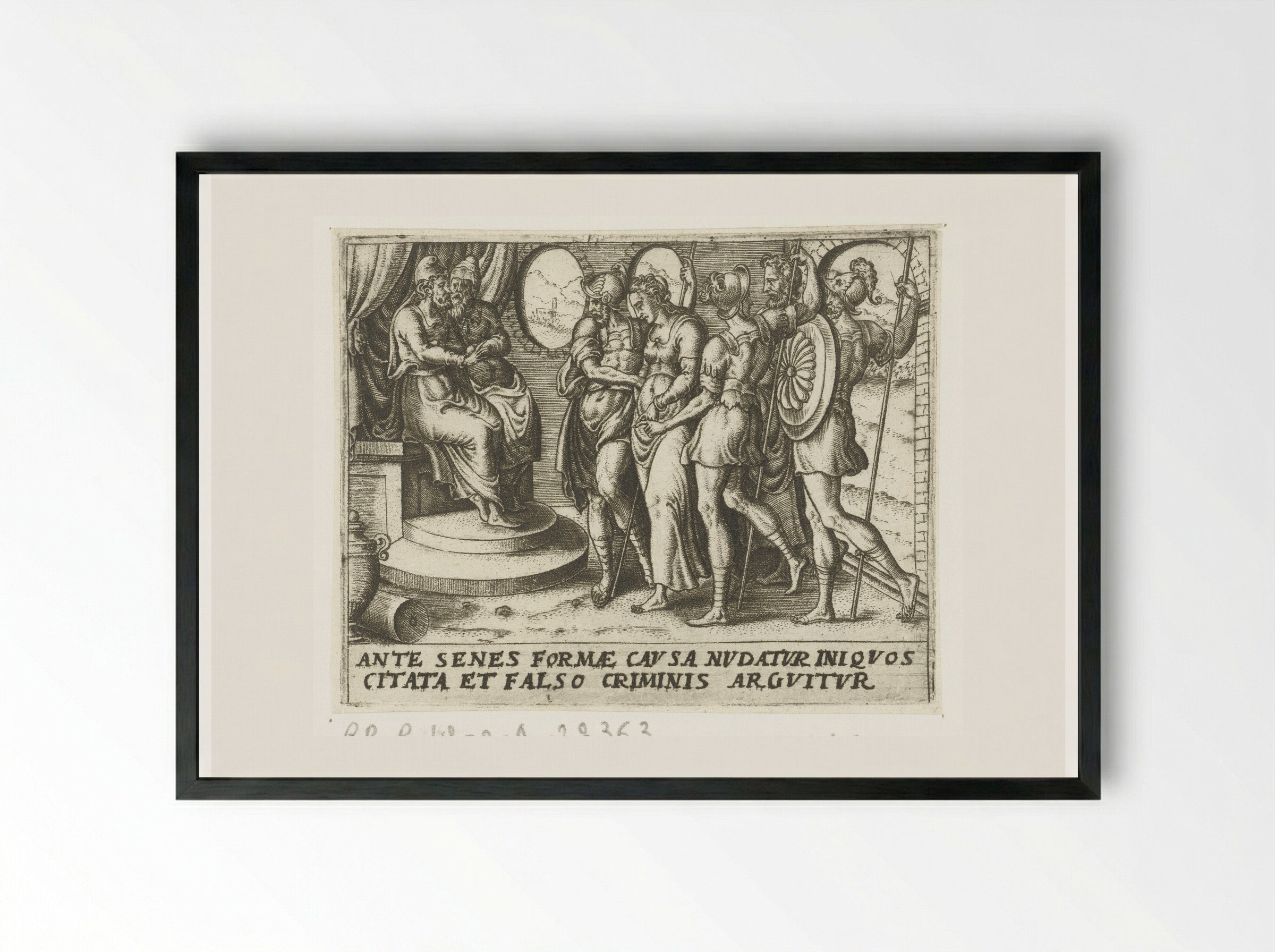 Susanna Accused by the Elders - Abraham de Bruyn - Framed Print Black