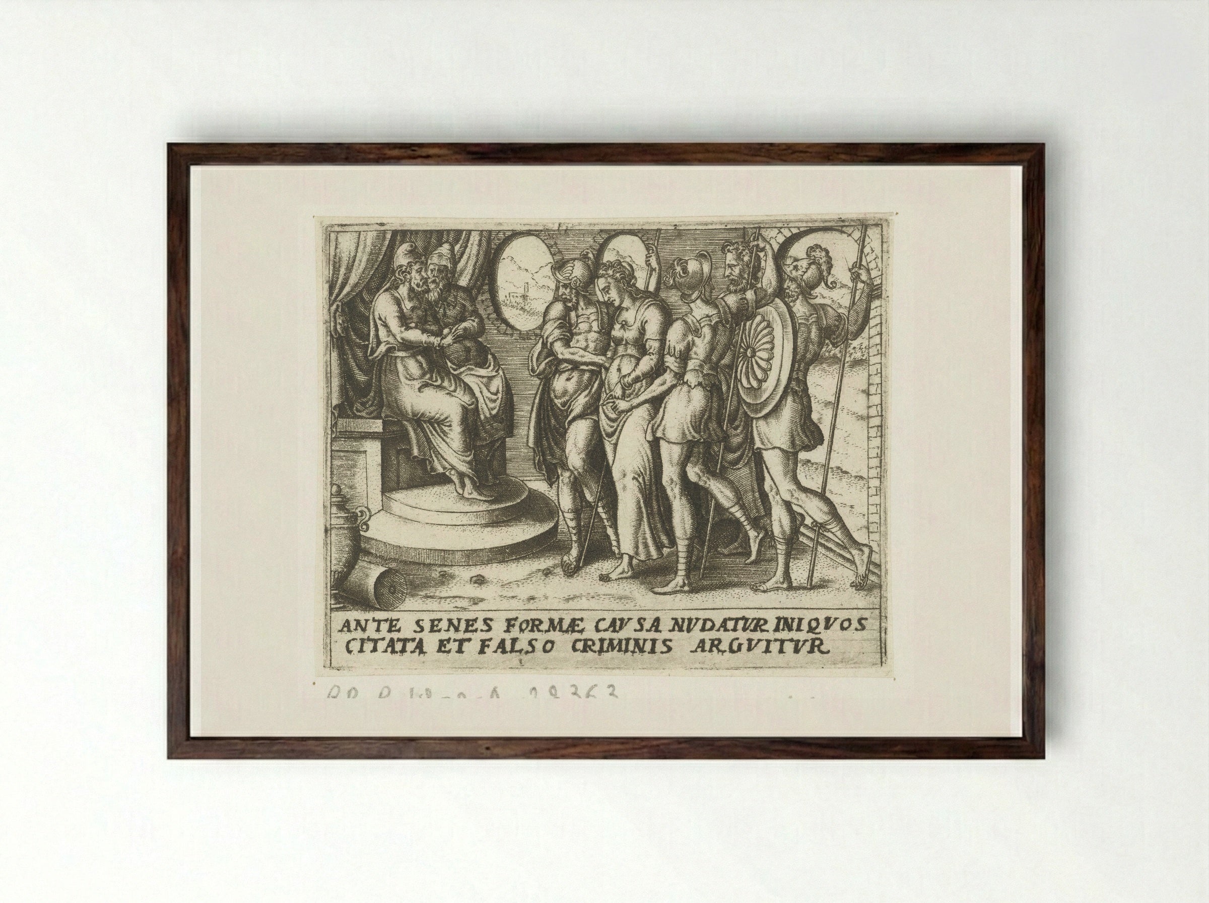 Susanna Accused by the Elders - Abraham de Bruyn - Framed Print Dark Wood