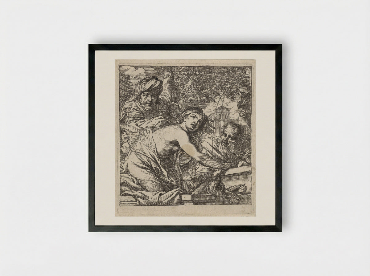 Susanna and the Elders - Cornelis Schut (I) - Framed Print Black
