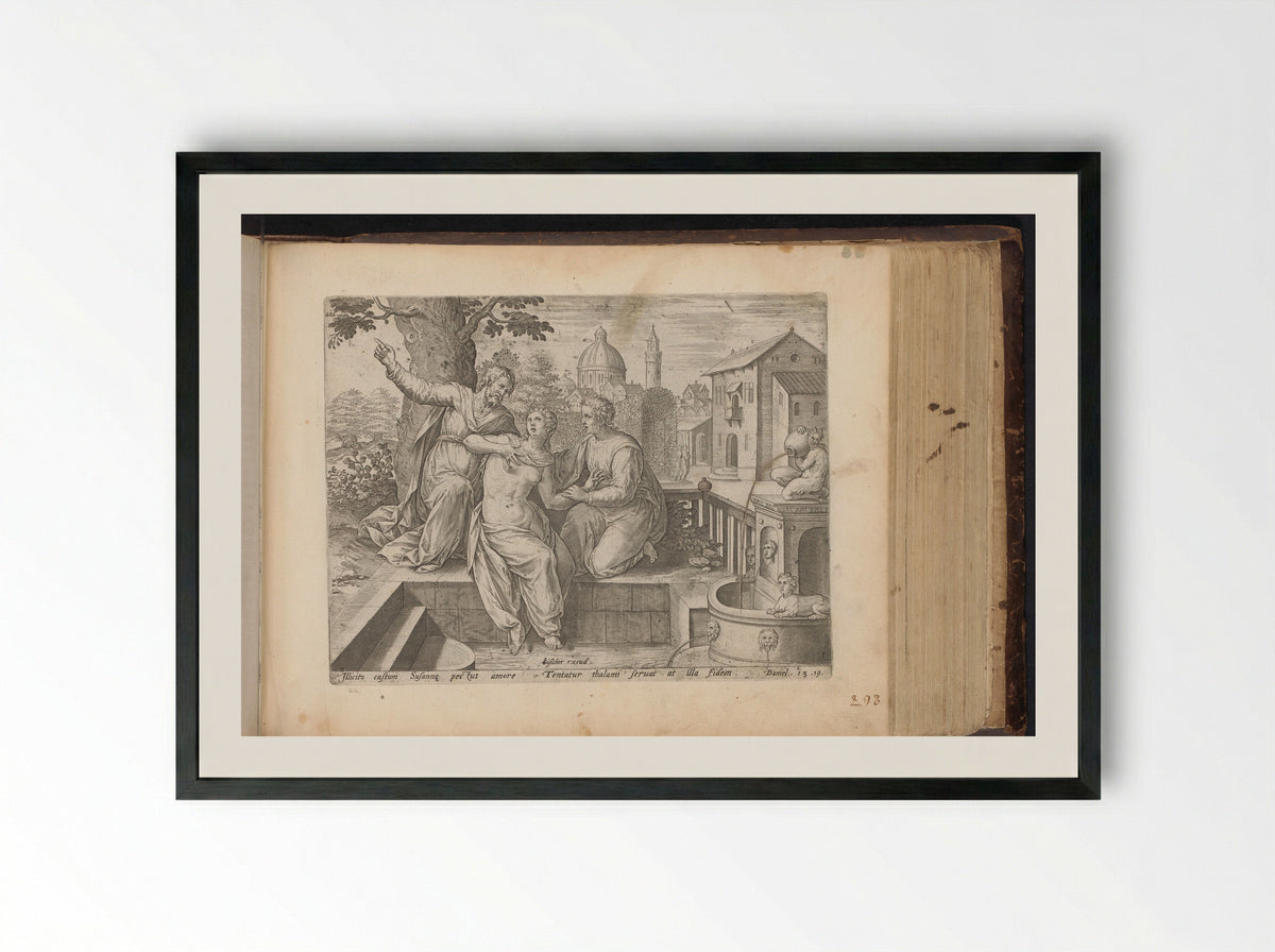 Susanna and the Elders - Fine Art Print - Framed Print Black