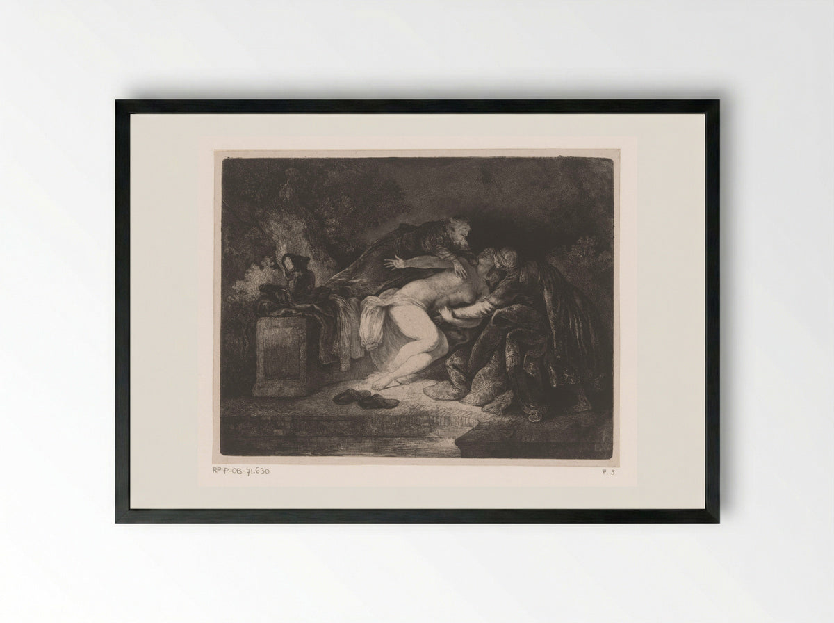 Susanna and the Elders - Fine Art Print - Framed Print Black