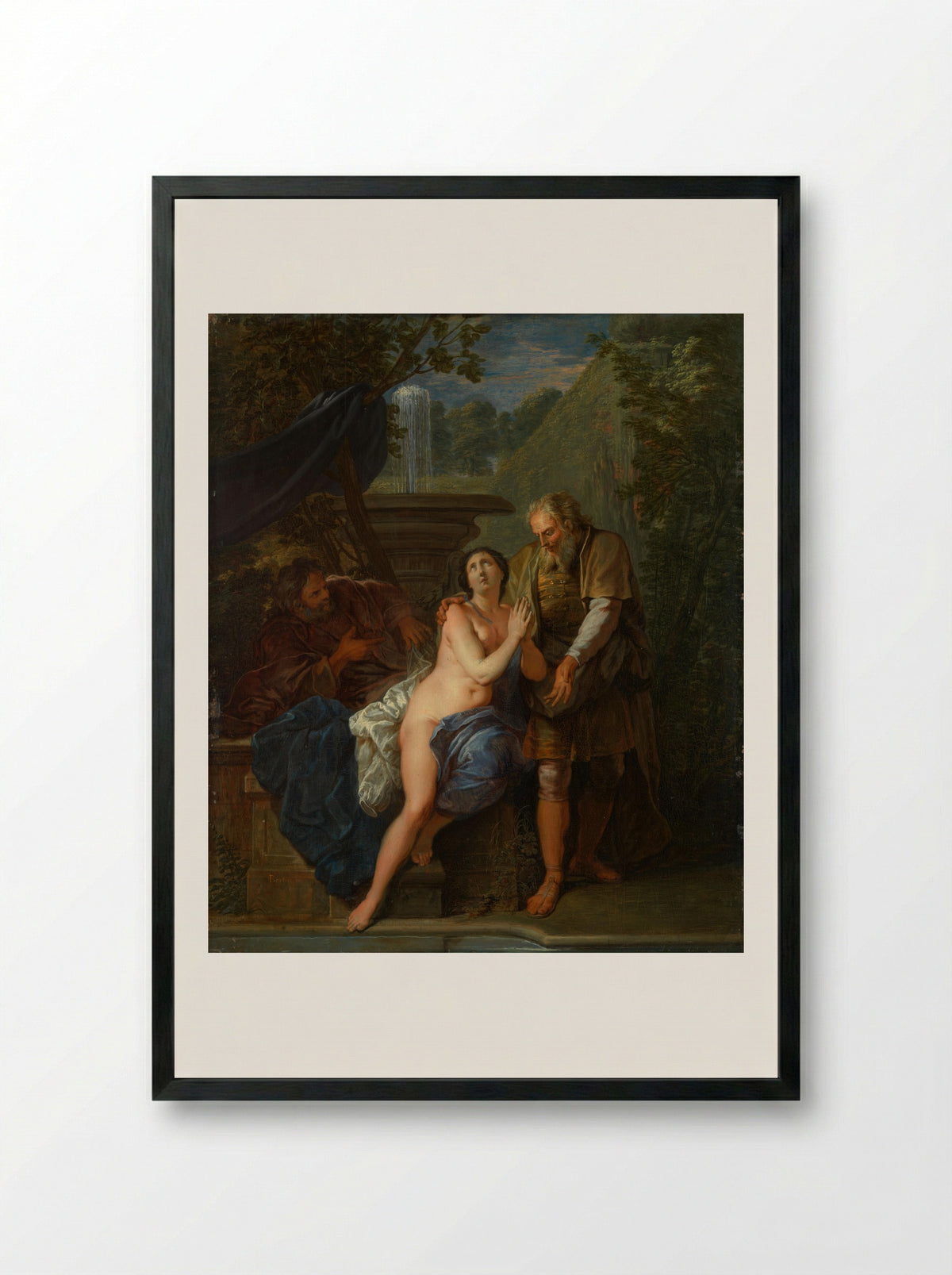 Susanna and the Elders - Nicolas Bertin - Framed Print Black