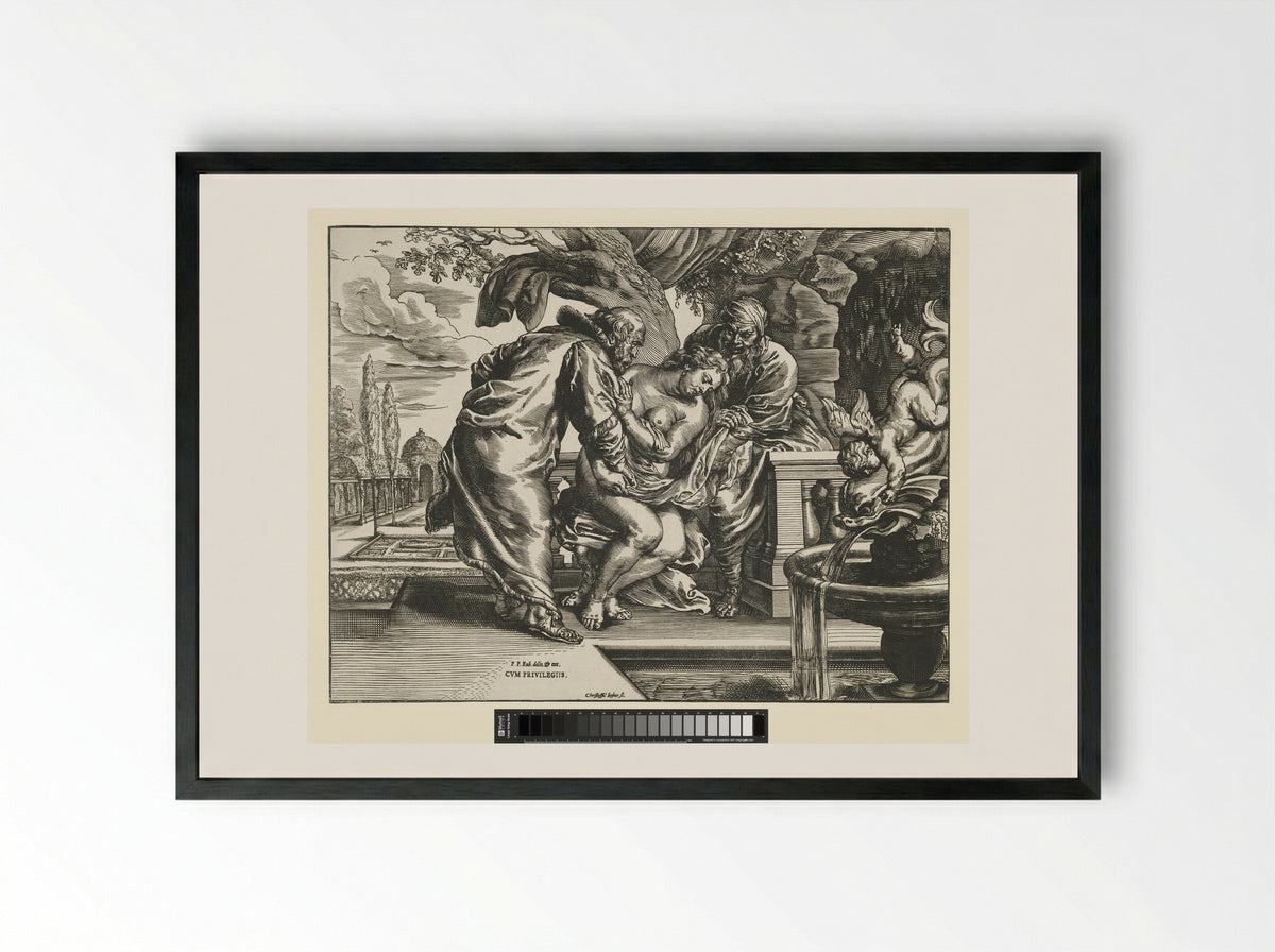 Susanna and the Elders - Christoffel Jegher - Framed Print Black