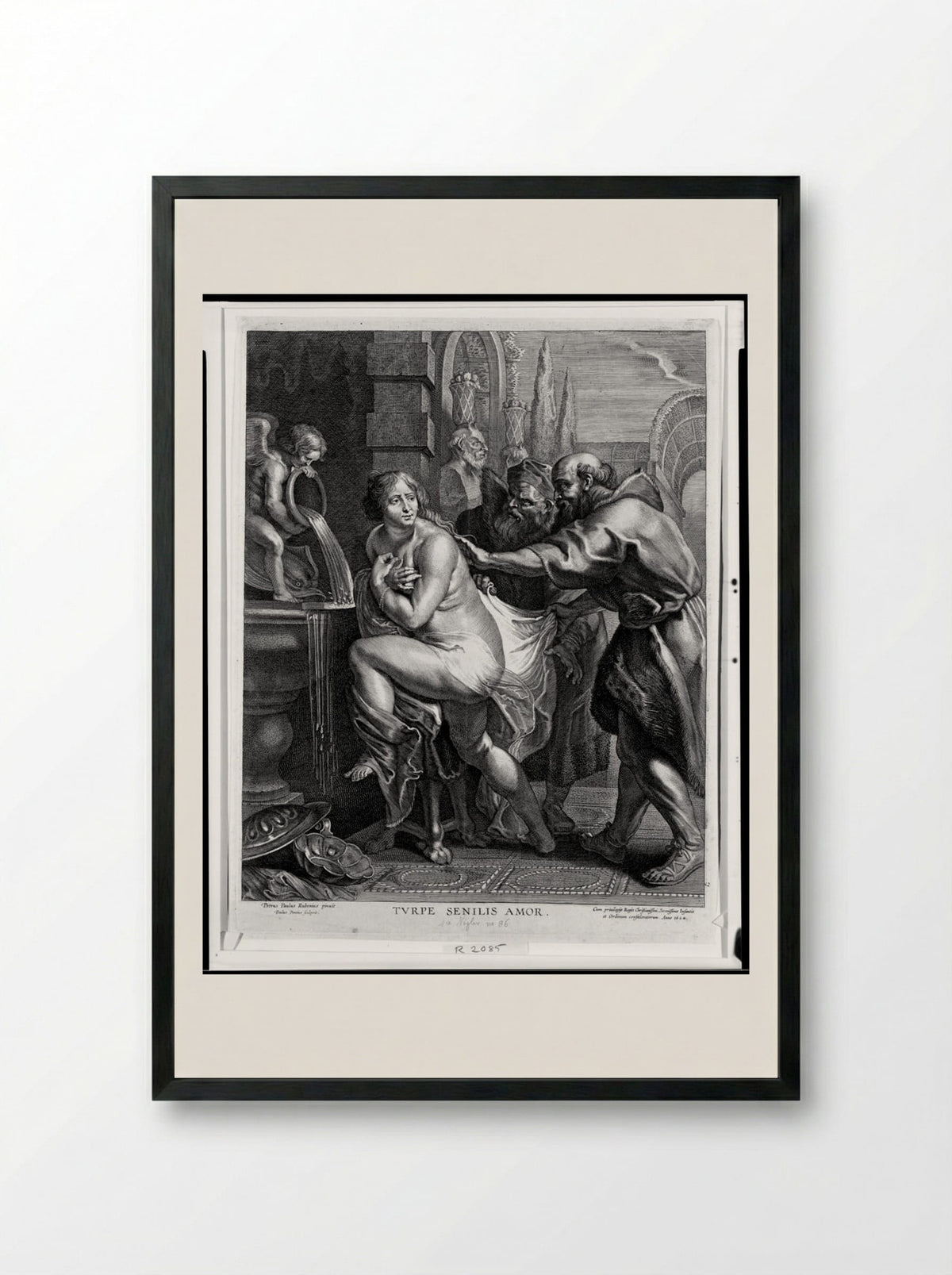 Susanna and the Elders - Paulus Pontius - Framed Print Black