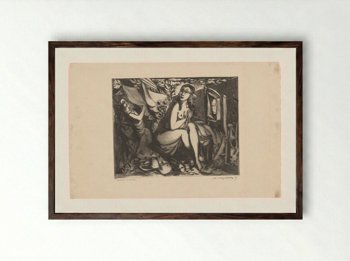 Susanna and the Elders - Nicolaas Wynberg - Framed Print Dark Wood