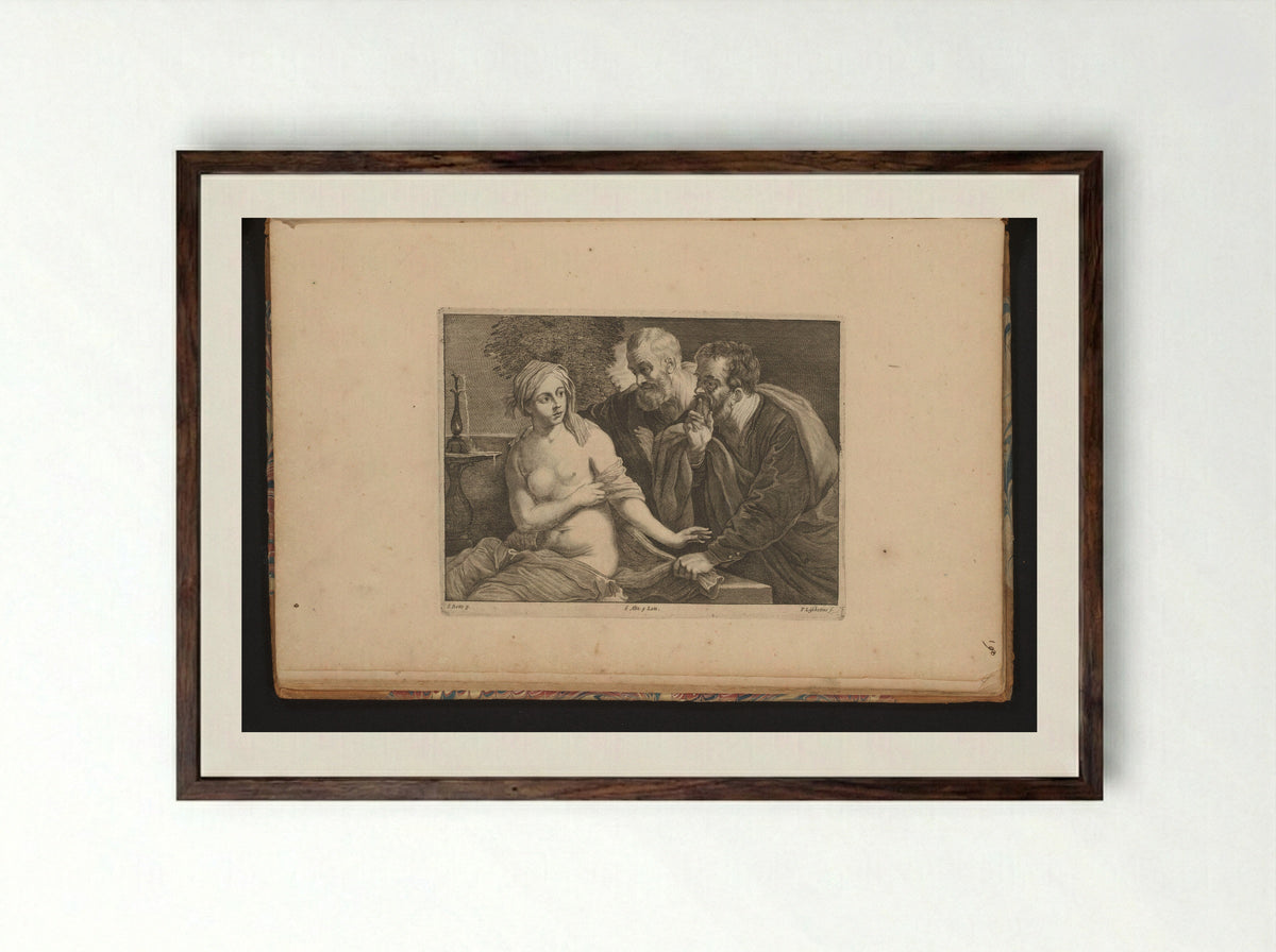 Susanna and the Elders - Fine Art Print - Framed Print Dark Wood