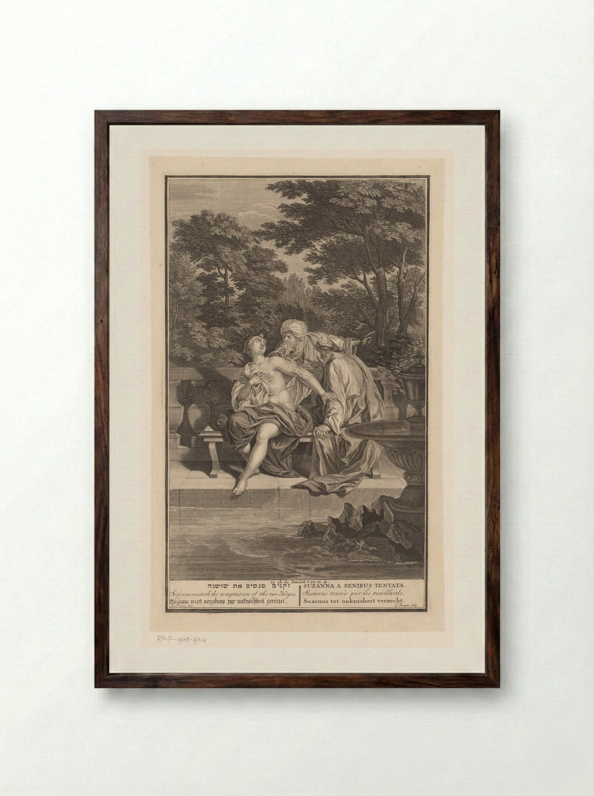 Susanna and the Elders - Bernard Picart - Framed Print Dark Wood