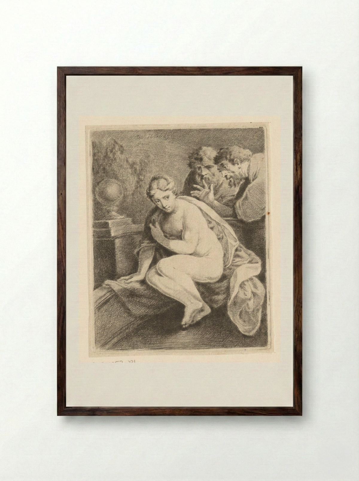 Susanna and the Elders - Fine Art Print - Framed Print Dark Wood