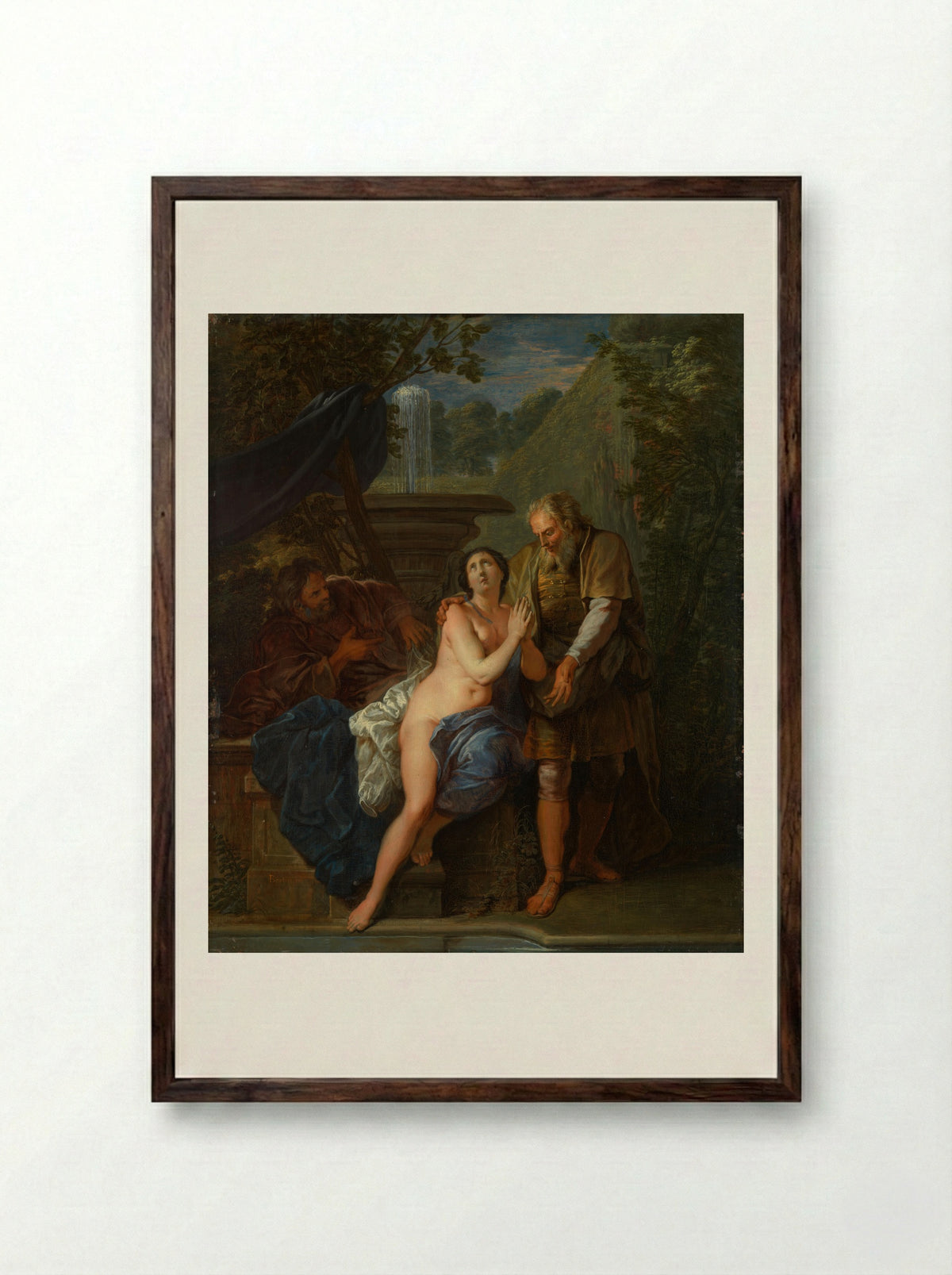 Susanna and the Elders - Nicolas Bertin - Framed Print Dark Wood