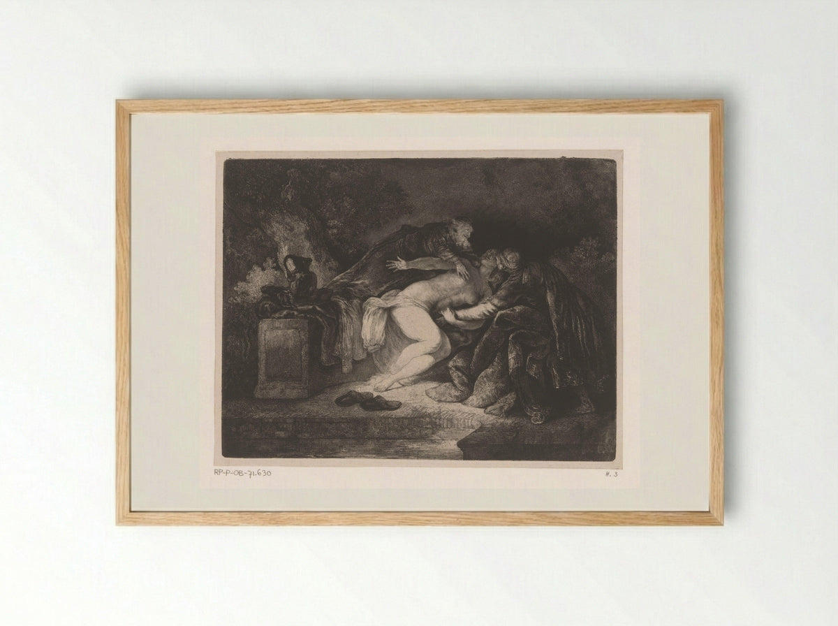 Susanna and the Elders - Rembrandt van Rijn - Framed Print Wood