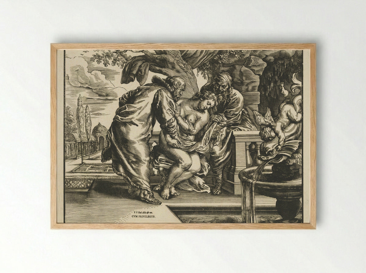 Susanna and the Elders - Fine Art Print - Framed Print Wood