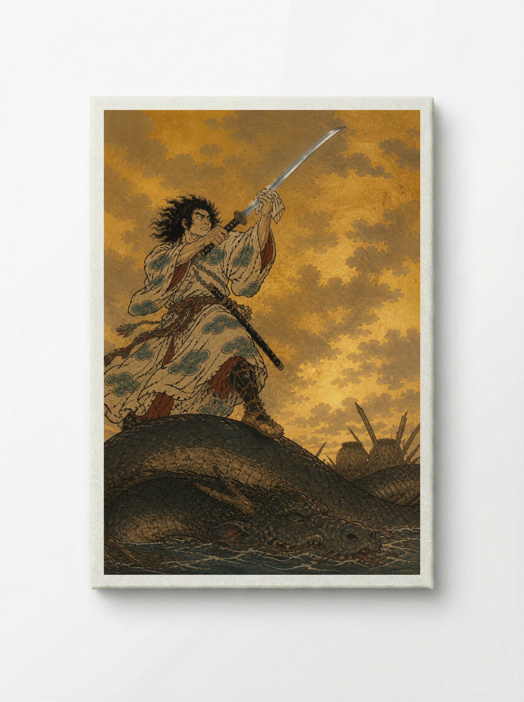 Susanoo and Yamata no Orochi: The recovered sword rests - Canvas